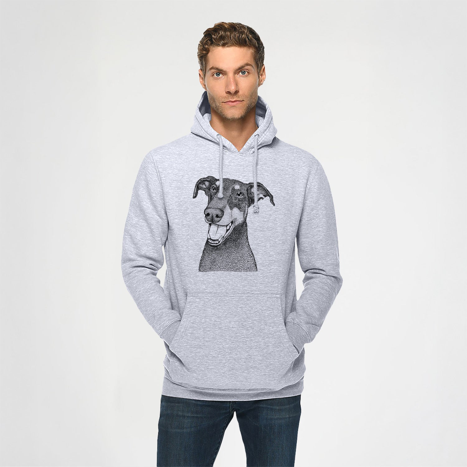 Bunnie the Doberman Pinscher- Heavyweight Fleece Hoodie