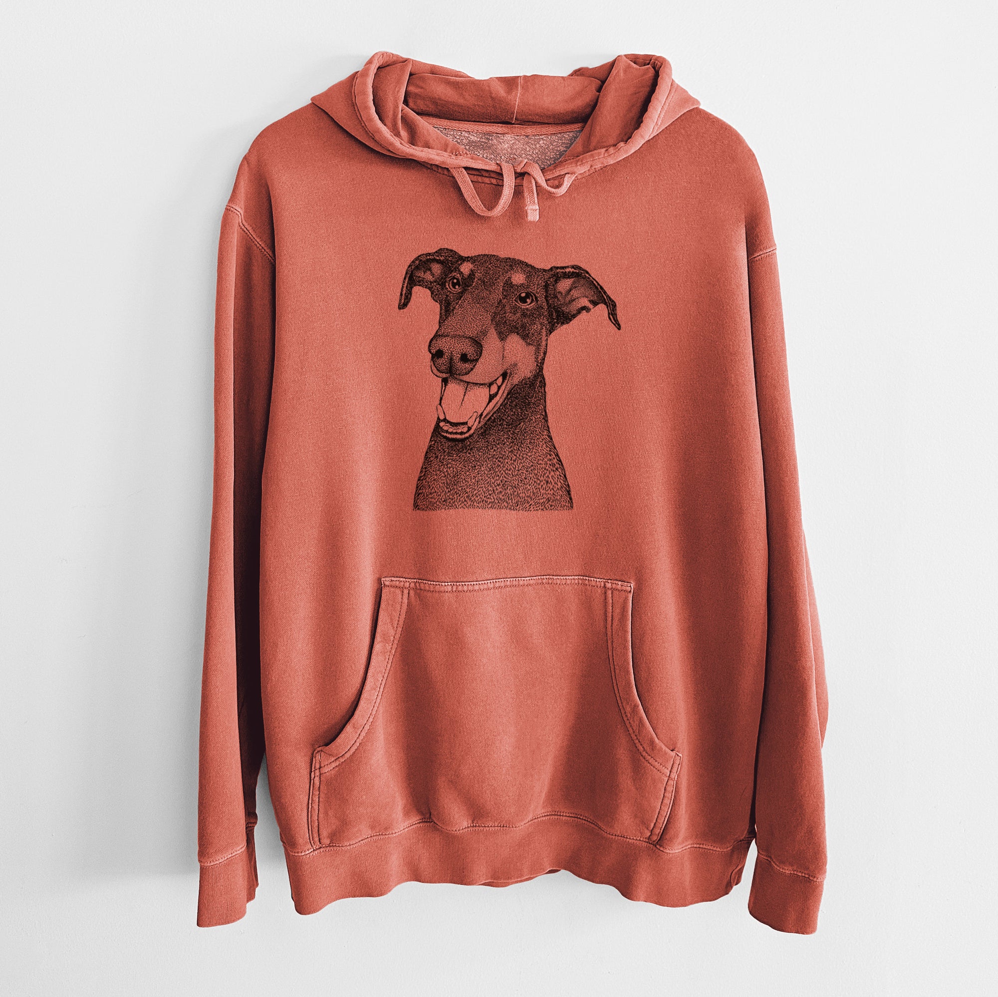 Bare Bunnie the Doberman Pinscher - Unisex Pigment Dyed Hoodie