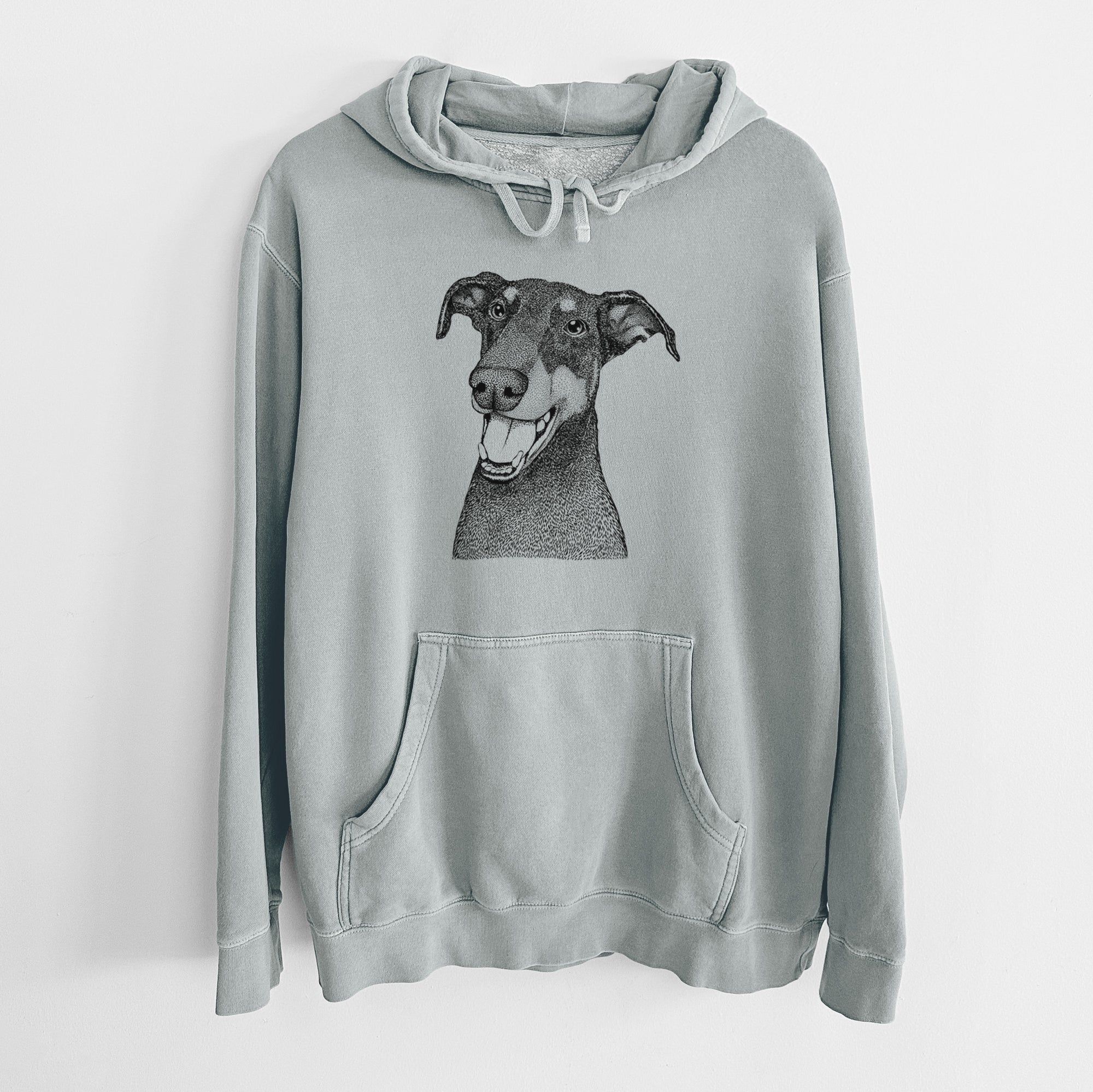 Bare Bunnie the Doberman Pinscher - Unisex Pigment Dyed Hoodie