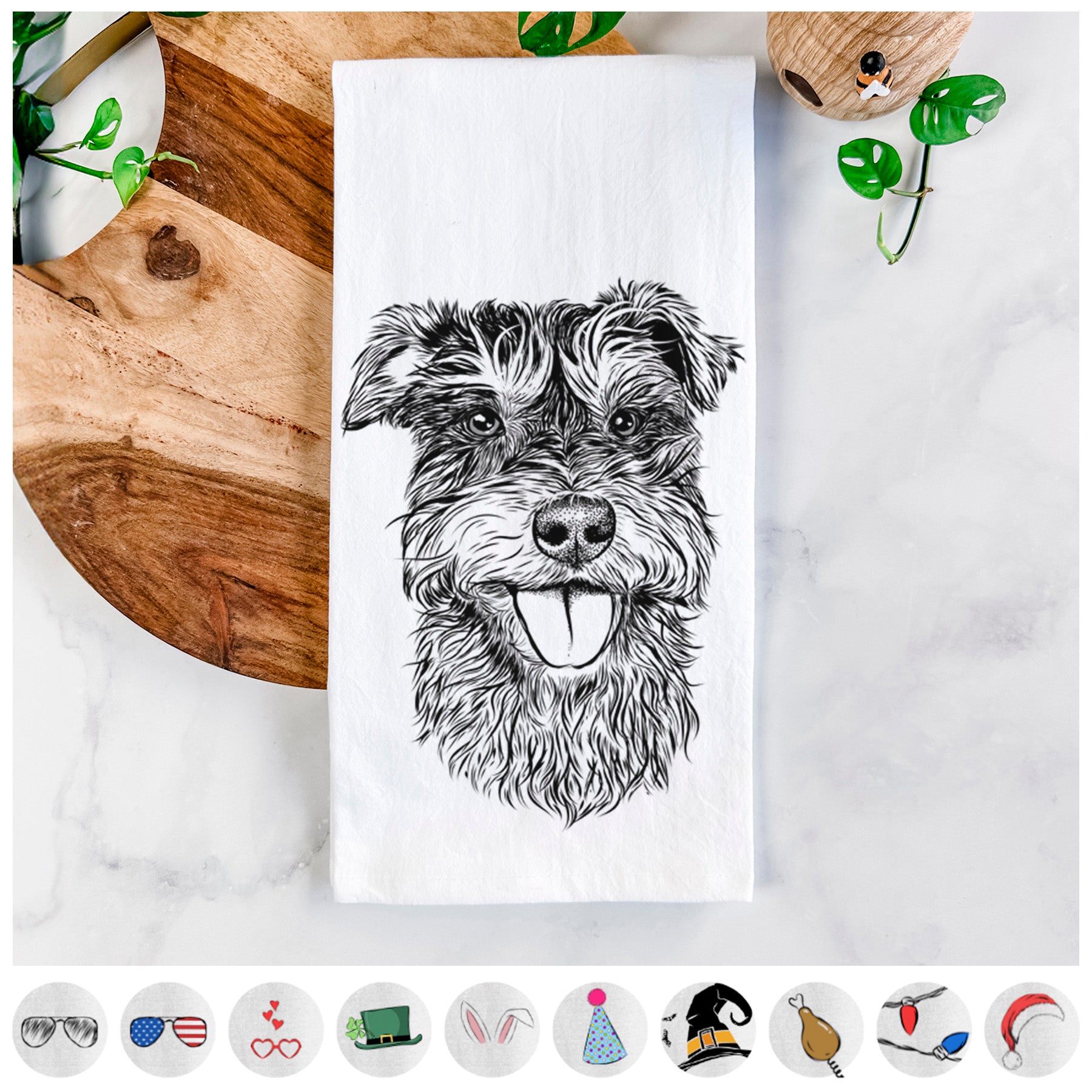 Buster the Schnoodle Tea Towel