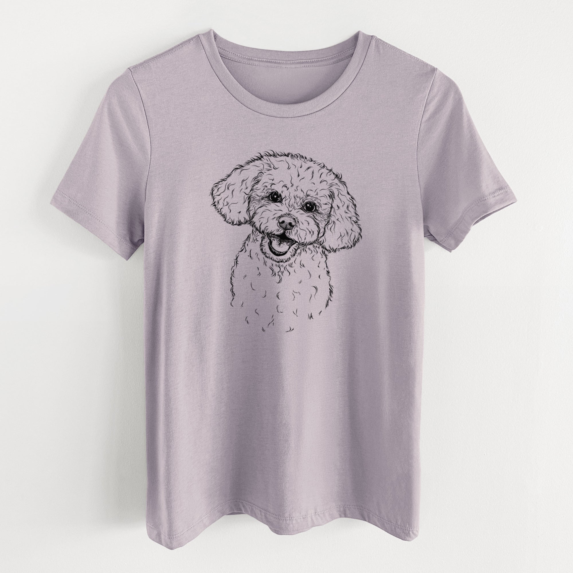 Bare Caesar the Bichon Frise - Women's Lightweight Relaxed Fit 100% Cotton Crewneck