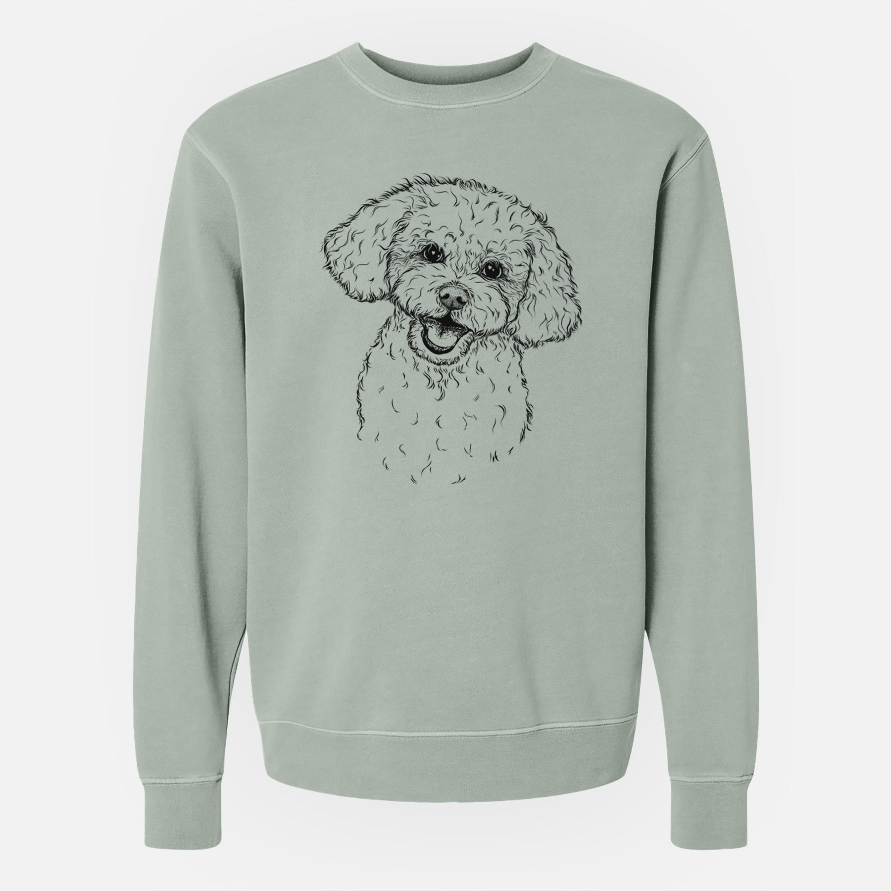 Bare Caesar the Bichon Frise - Unisex Pigment Dyed Crew Sweatshirt