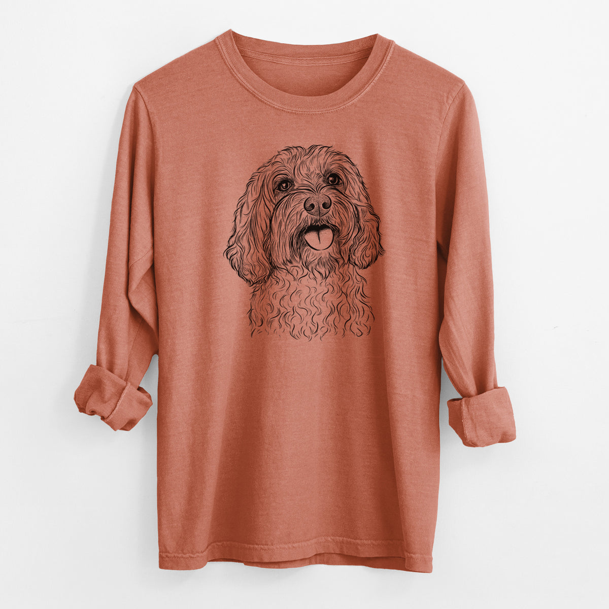 Bare Cali the Cavapoo - Men's Heavyweight 100% Cotton Long Sleeve