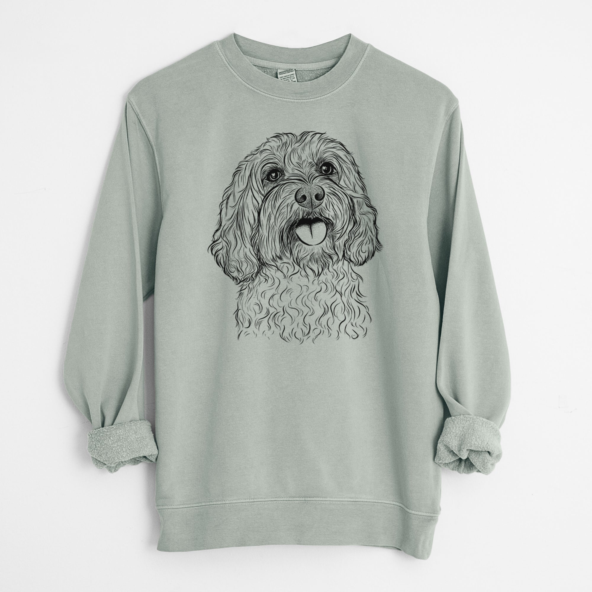 Bare Cali the Cavapoo - Unisex Pigment Dyed Crew Sweatshirt