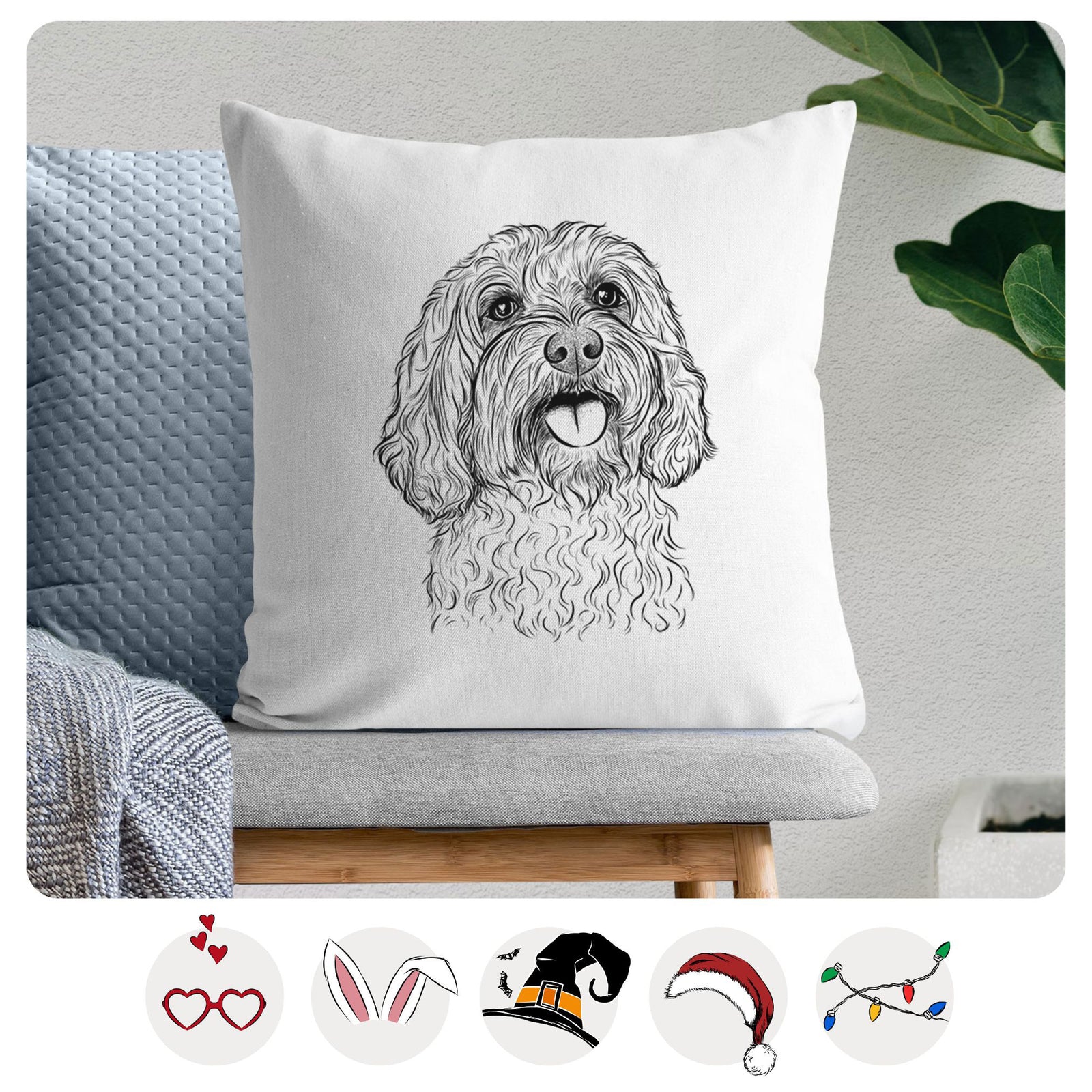 Cali the Cavapoo - Throw Pillow Cover