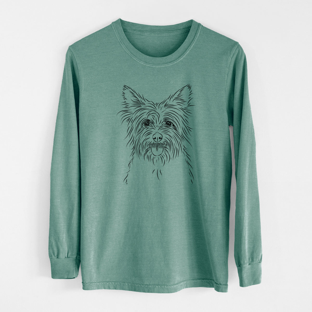Bare Calum the Cairn Terrier - Men's Heavyweight 100% Cotton Long Sleeve