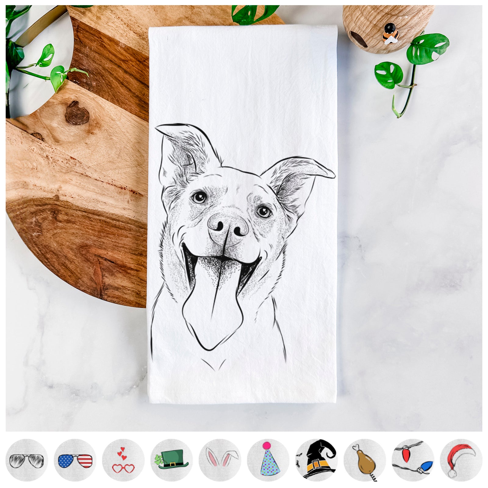 Candy the Mixed Breed Tea Towel