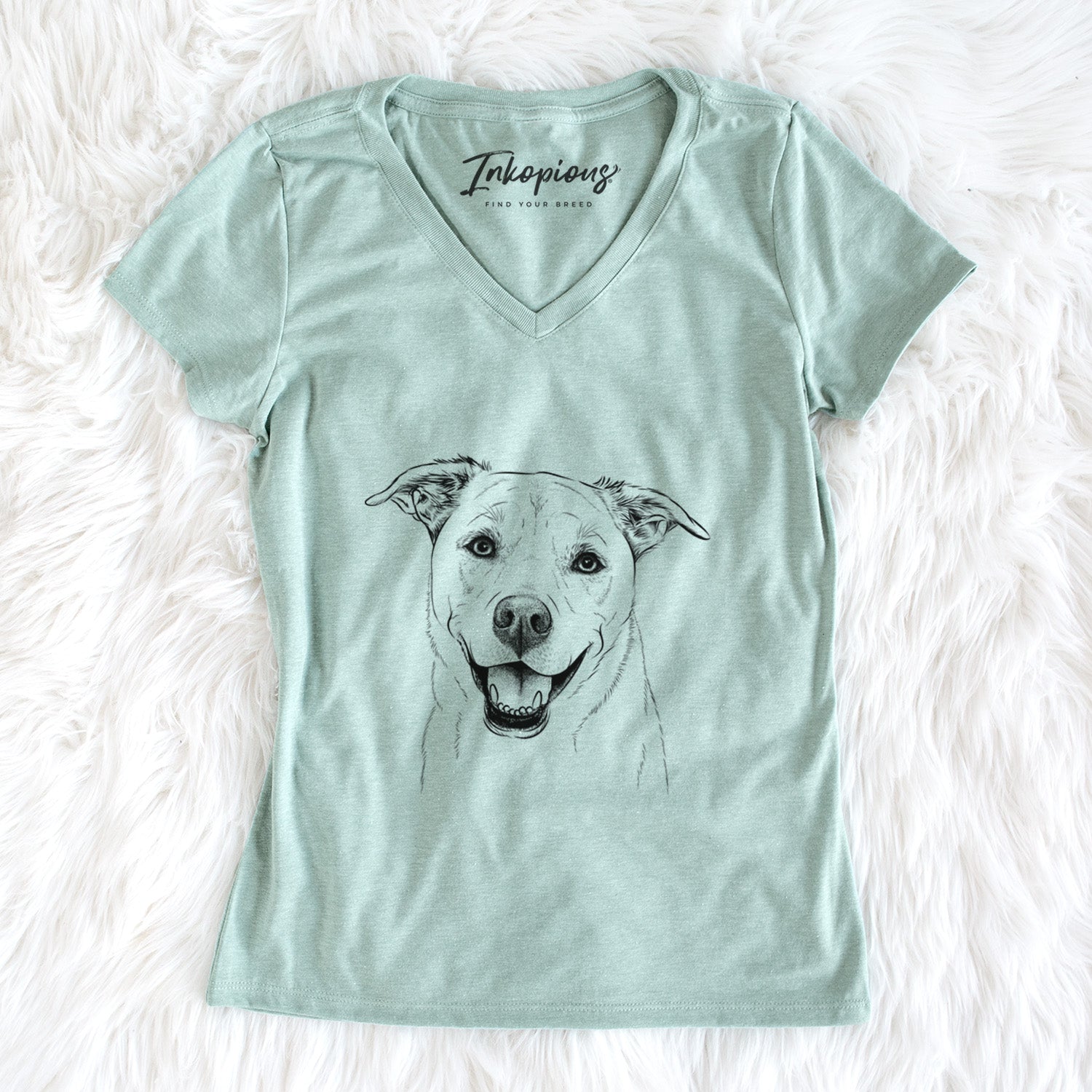 Bare Carl the Mixed Breed - Women's V-neck Shirt