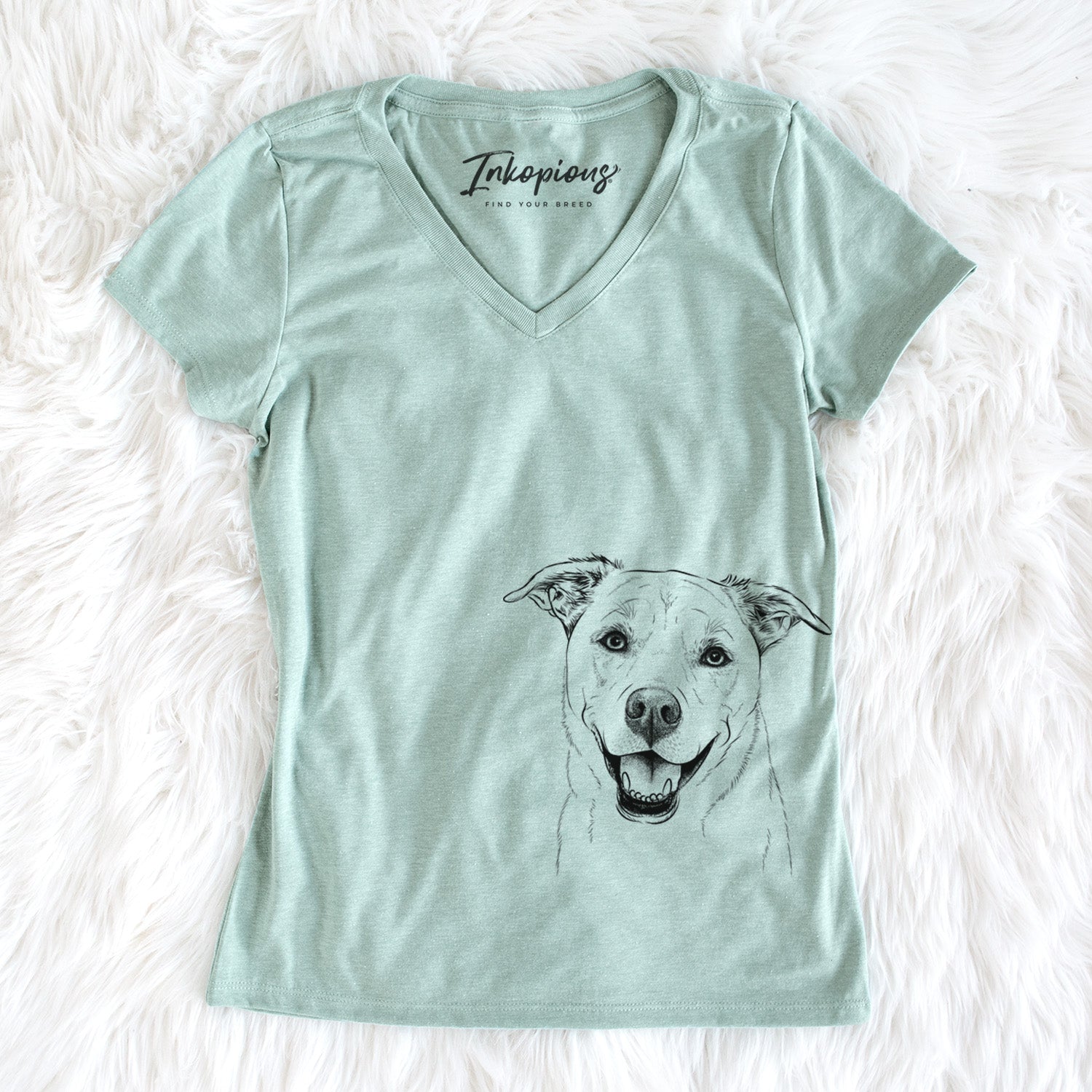 Bare Carl the Mixed Breed - Women's V-neck Shirt