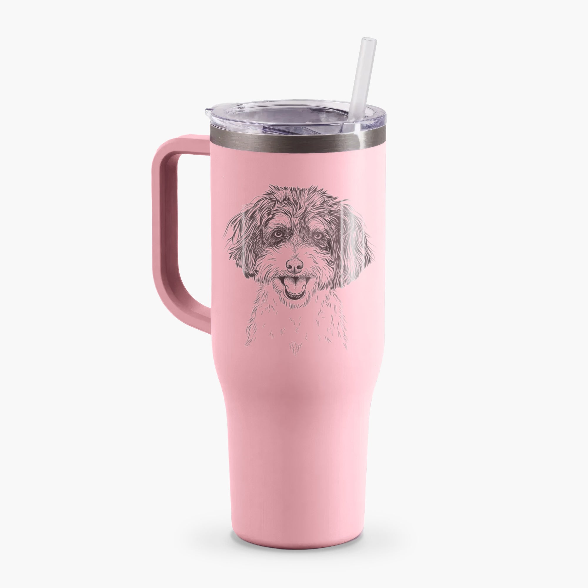 Carlos the Cavapoo - 40oz Tumbler with Handle