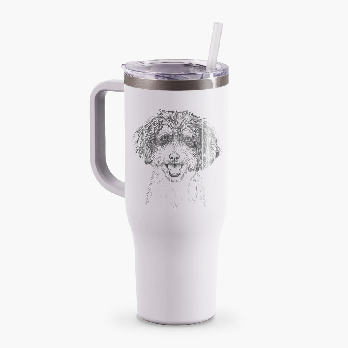 Carlos the Cavapoo - 40oz Tumbler with Handle