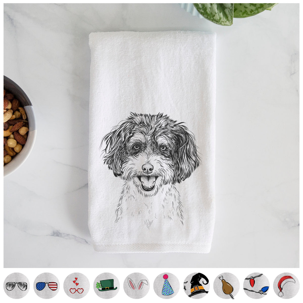 Carlos the Cavapoo Premium Hand Towel