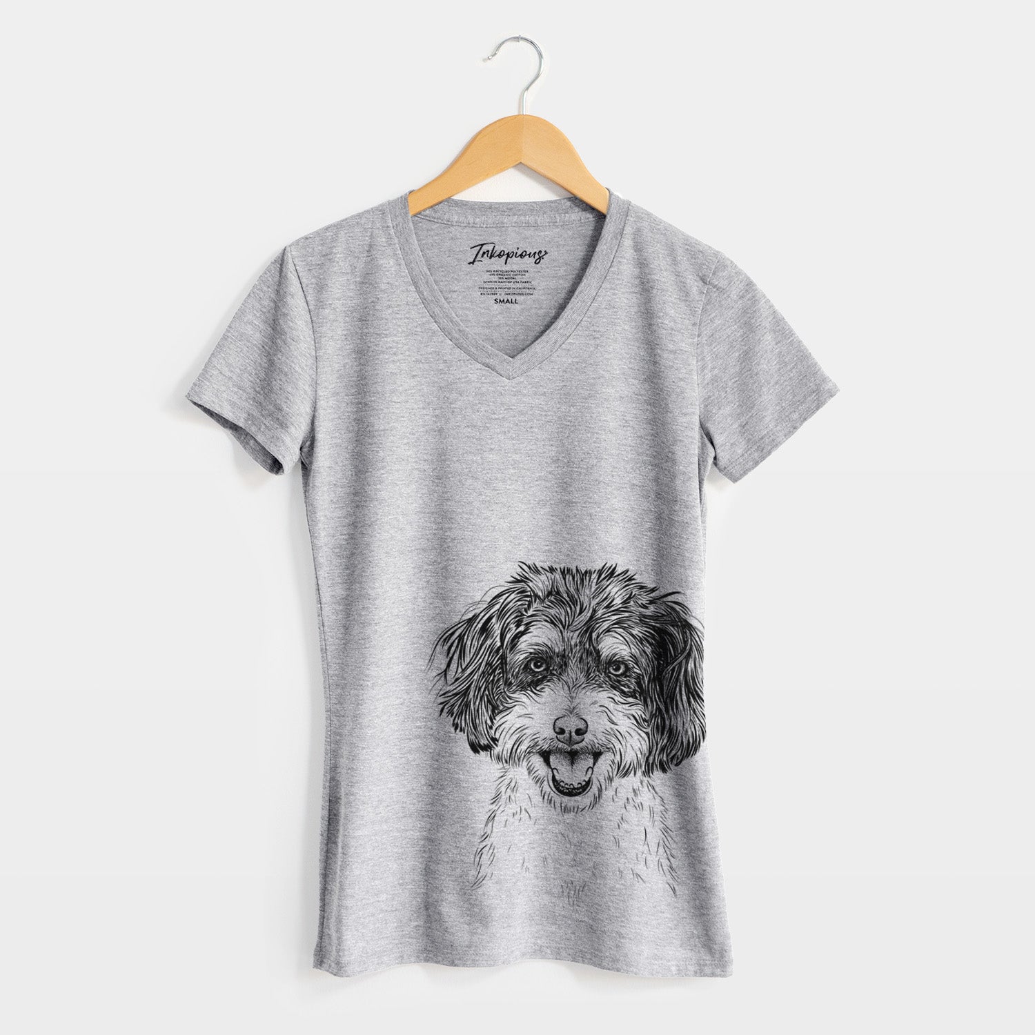 Bare Carlos the Cavapoo - Women's V-neck Shirt