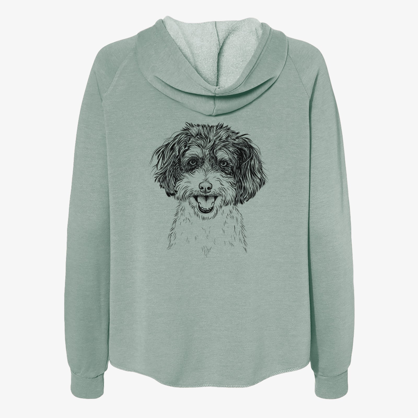 Carlos the Cavapoo - Women's Cali Wave Zip-Up Sweatshirt