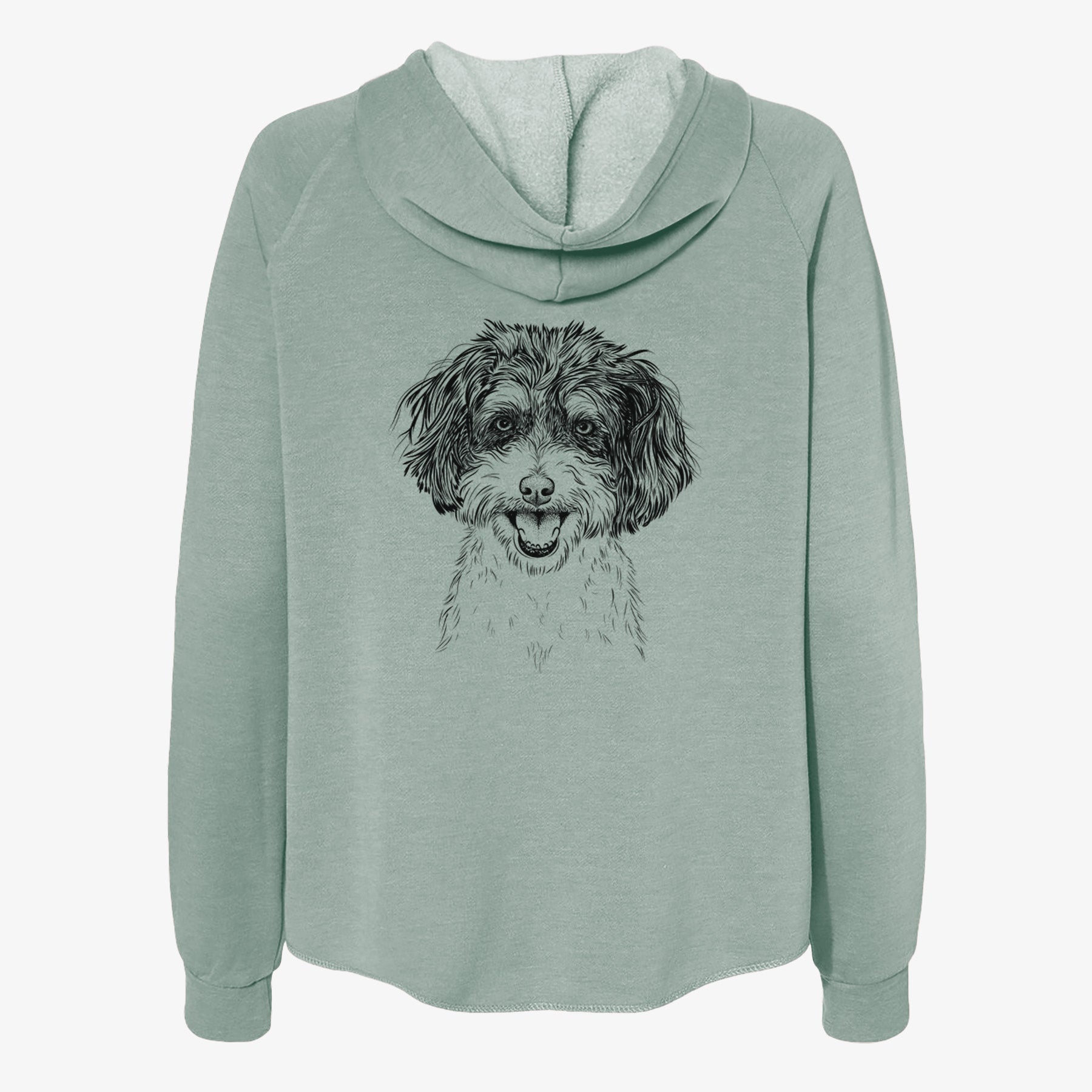Carlos the Cavapoo - Women's Cali Wave Zip-Up Sweatshirt
