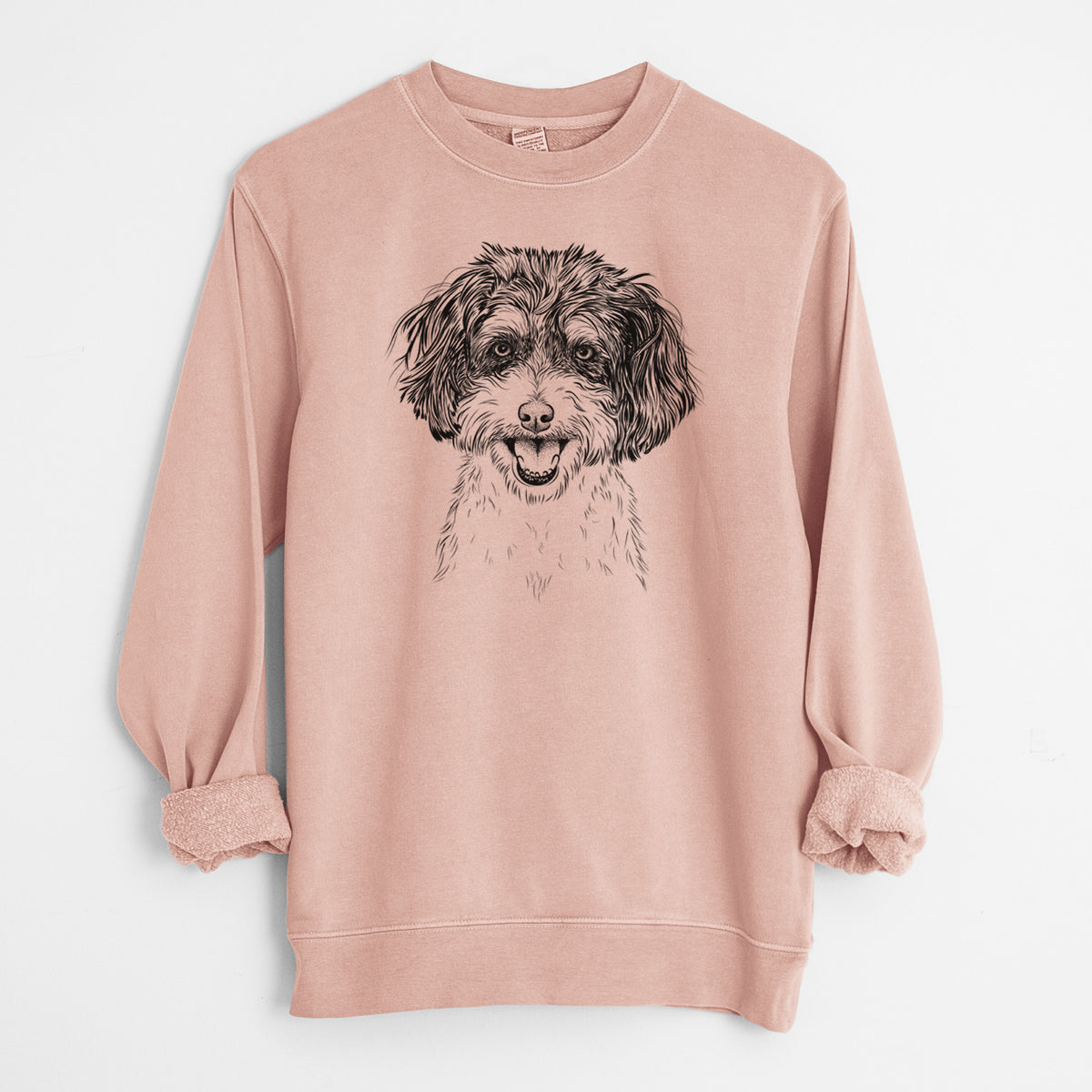 Bare Carlos the Cavapoo - Unisex Pigment Dyed Crew Sweatshirt