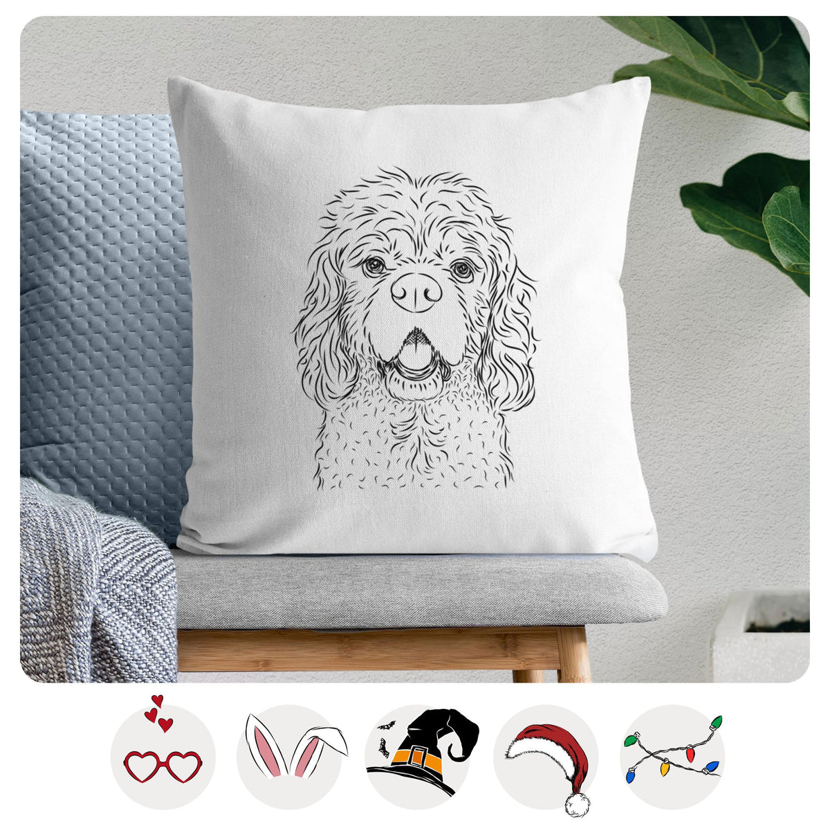 Casey the American Cocker Spaniel - Throw Pillow Cover