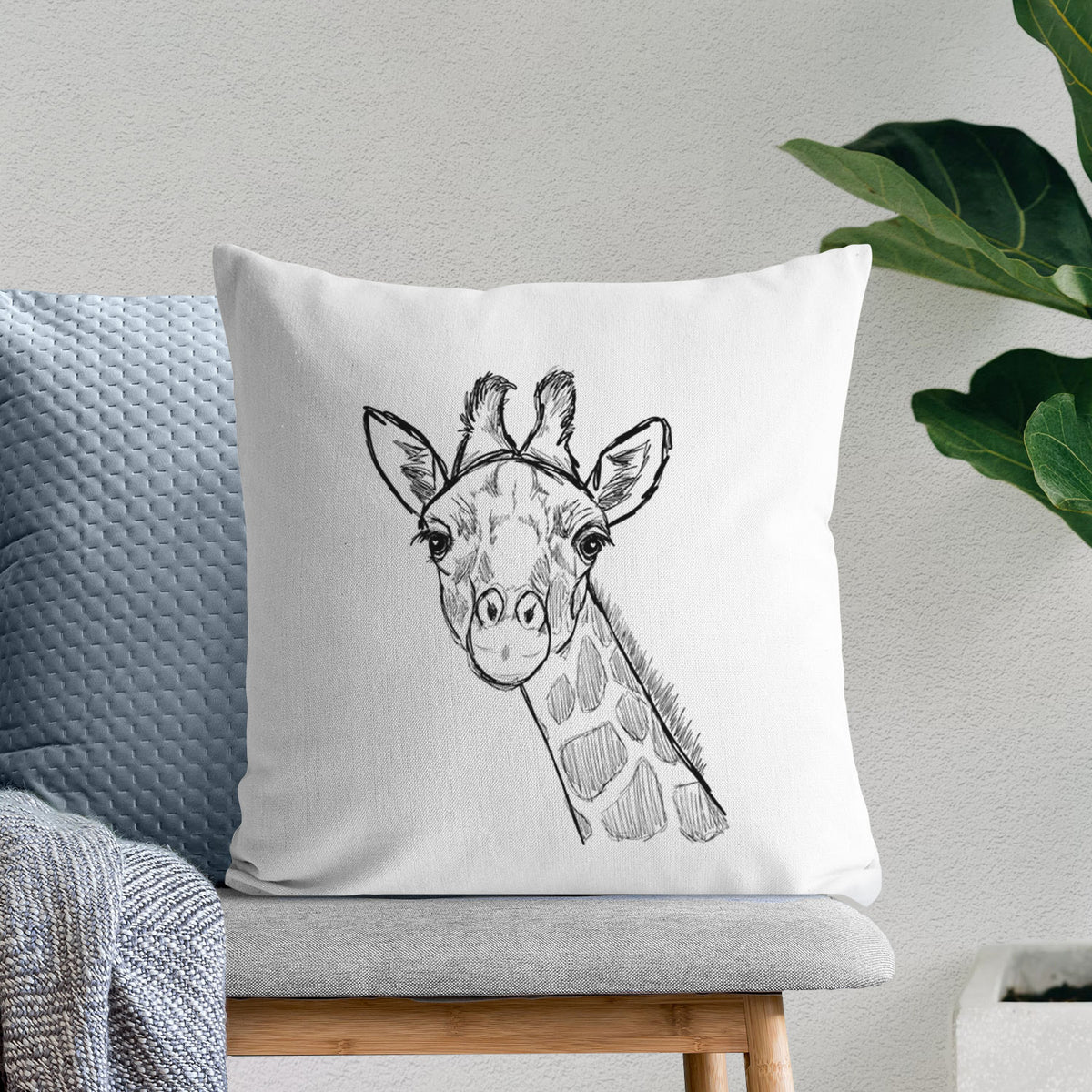 Cedrick the Giraffe - Throw Pillow Cover