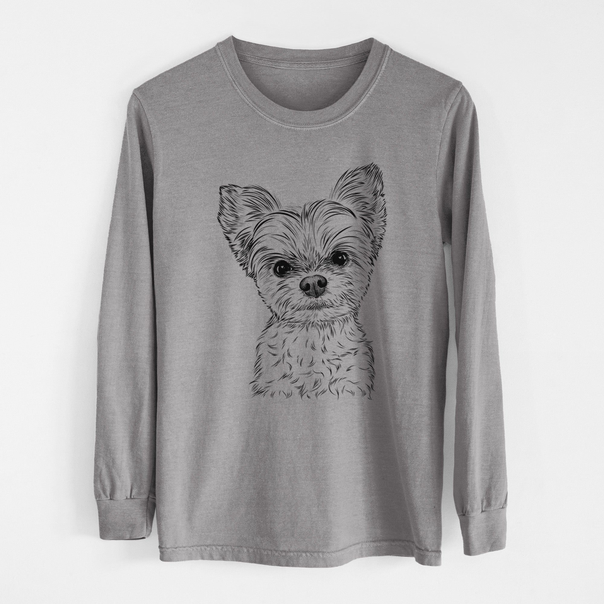 Bare Chance the Yorkshire Terrier - Men's Heavyweight 100% Cotton Long Sleeve