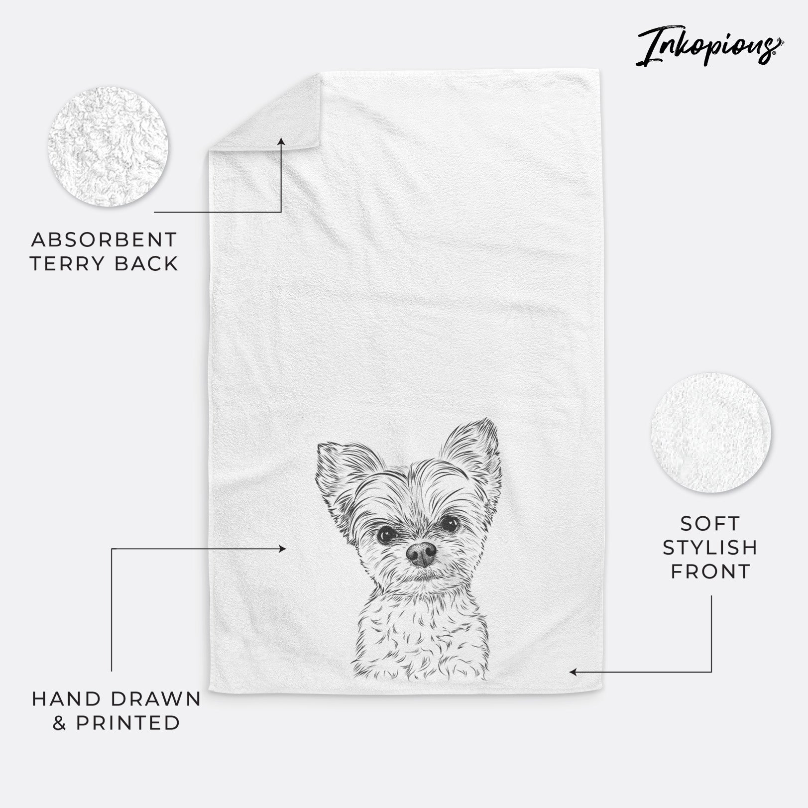 Chance the Yapper the Yorkshire Terrier Decorative Hand Towel