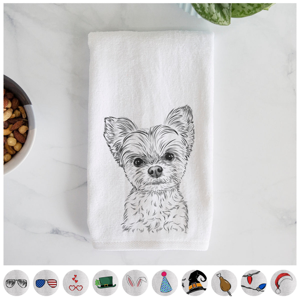 Chance the Yapper the Yorkshire Terrier Decorative Hand Towel