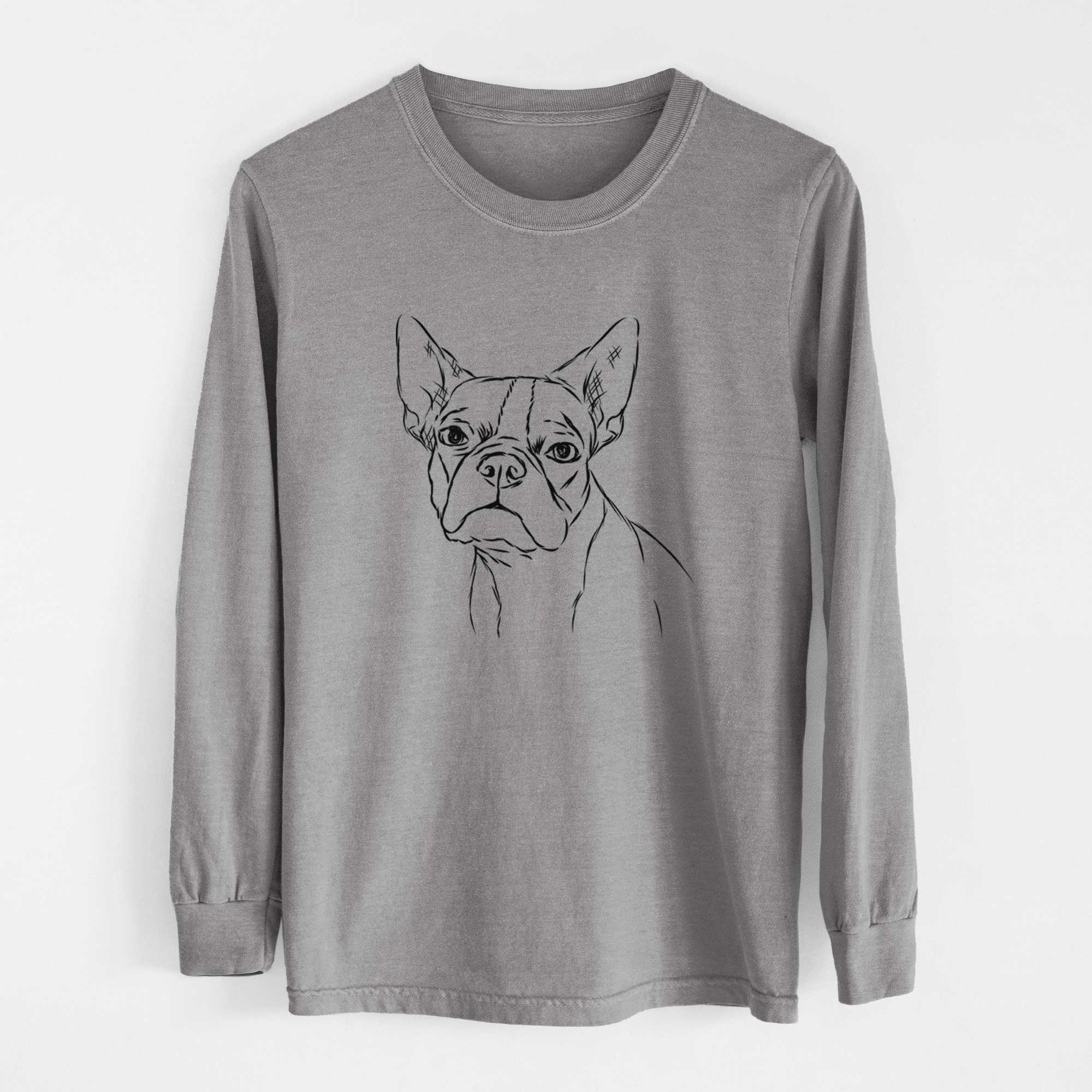 Bare Charles the Boston Terrier - Men's Heavyweight 100% Cotton Long Sleeve