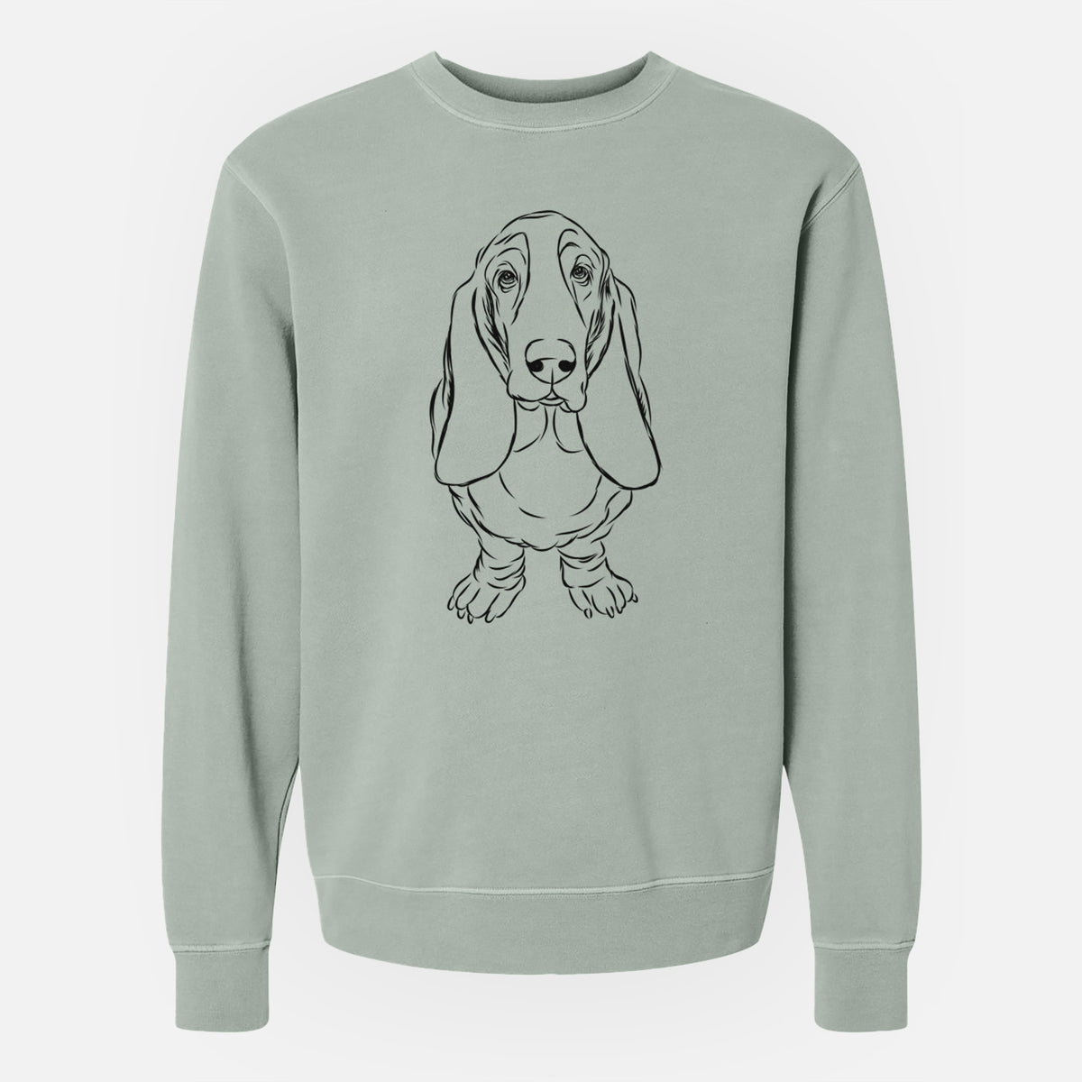 Bare Charlie the Basset Hound - Unisex Pigment Dyed Crew Sweatshirt