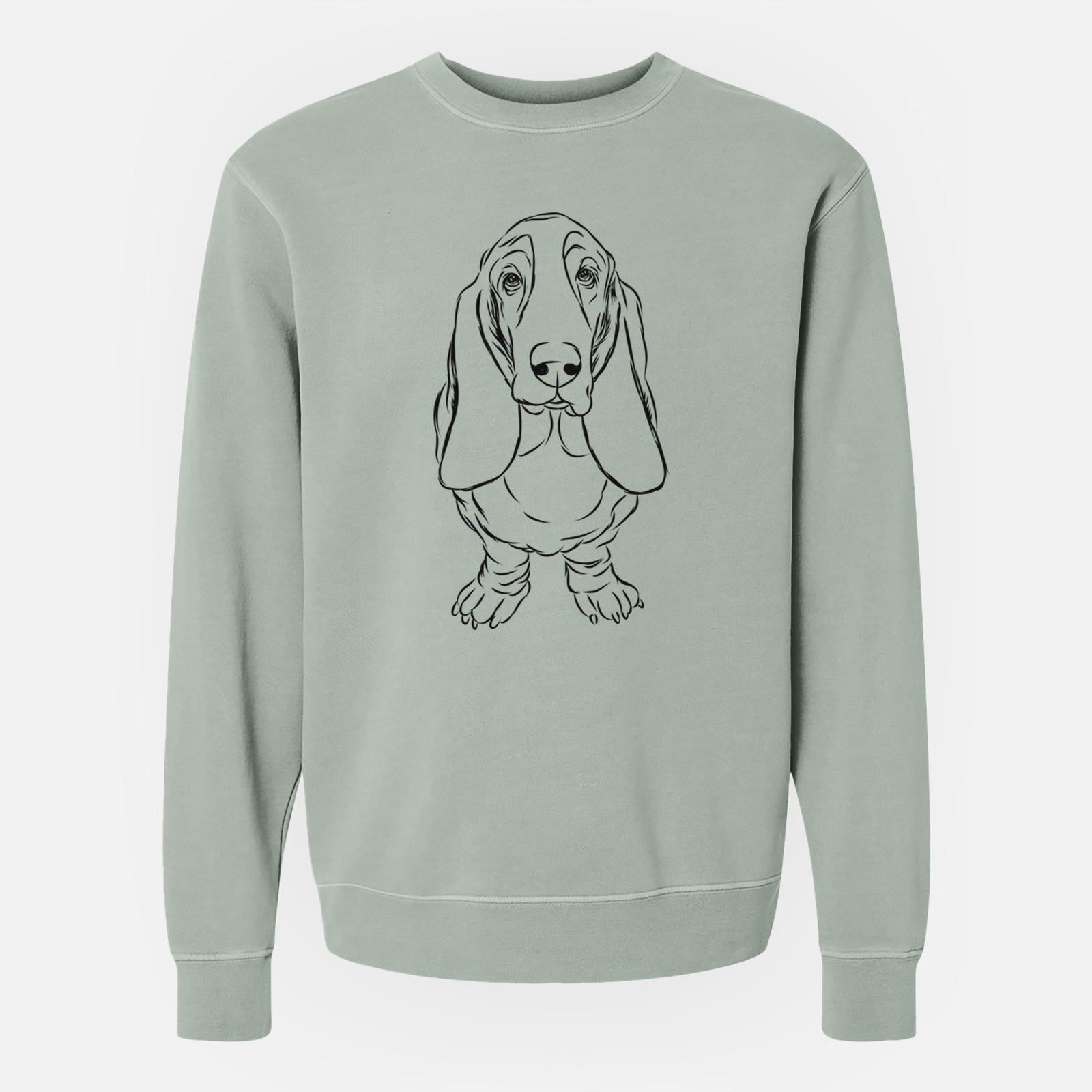 Bare Charlie the Basset Hound - Unisex Pigment Dyed Crew Sweatshirt