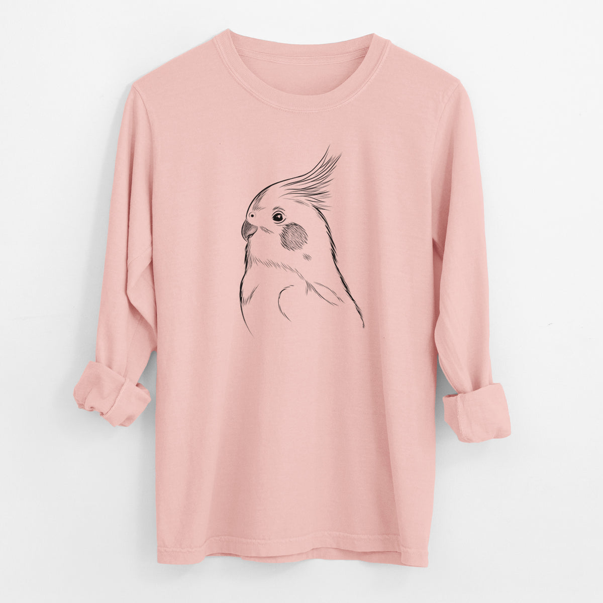 Bare Charlie the Cockatiel - Men's Heavyweight 100% Cotton Long Sleeve