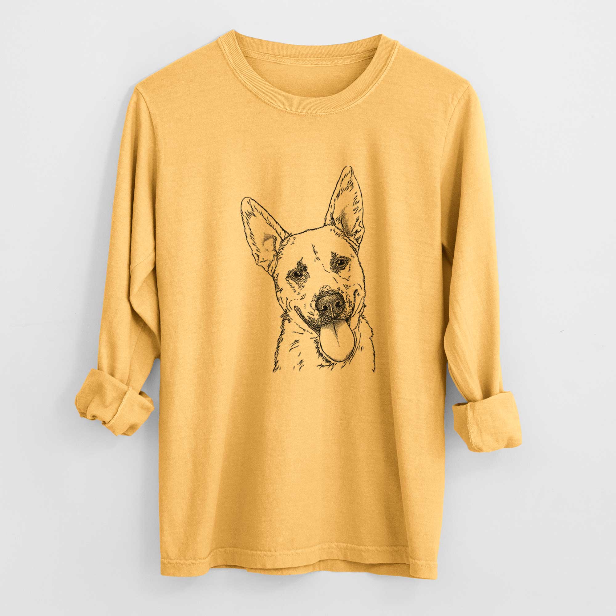 Bare Charlie the Mixed Breed - Men's Heavyweight 100% Cotton Long Sleeve