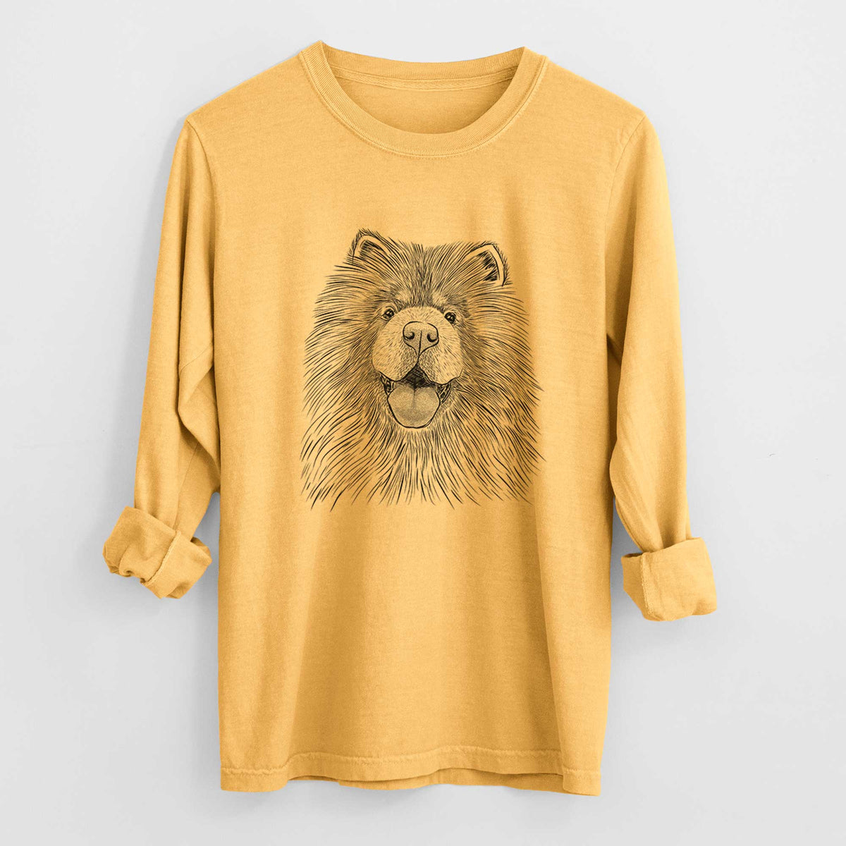 Bare Charming Charlie the Chow Chow - Men's Heavyweight 100% Cotton Long Sleeve