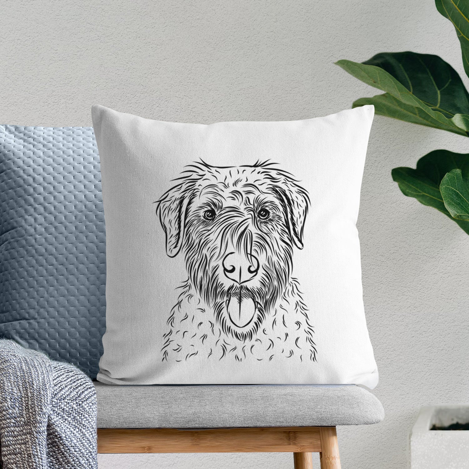 Chester the Soft Coated Wheaten Terrier - Throw Pillow Cover
