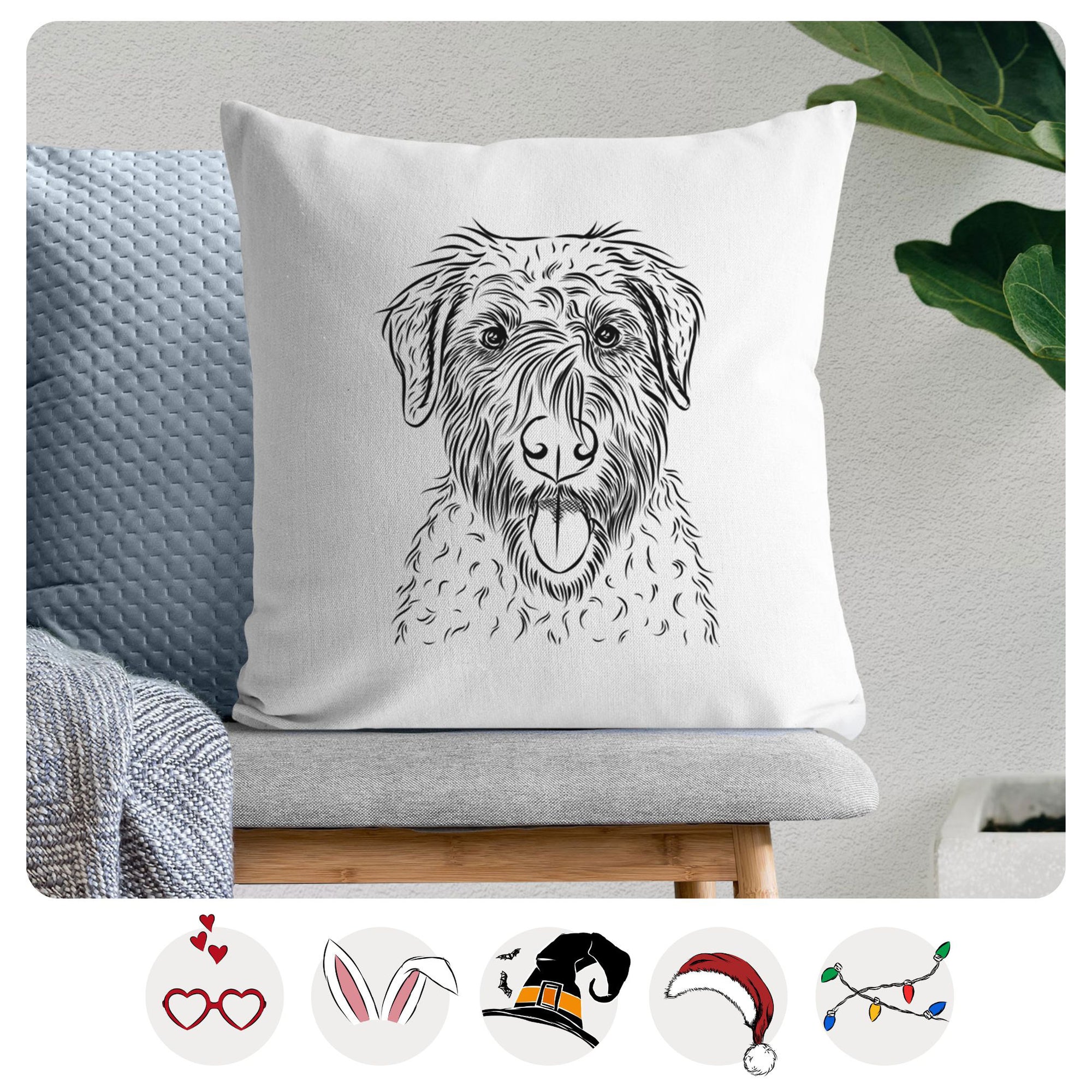 Chester the Soft Coated Wheaten Terrier - Throw Pillow Cover