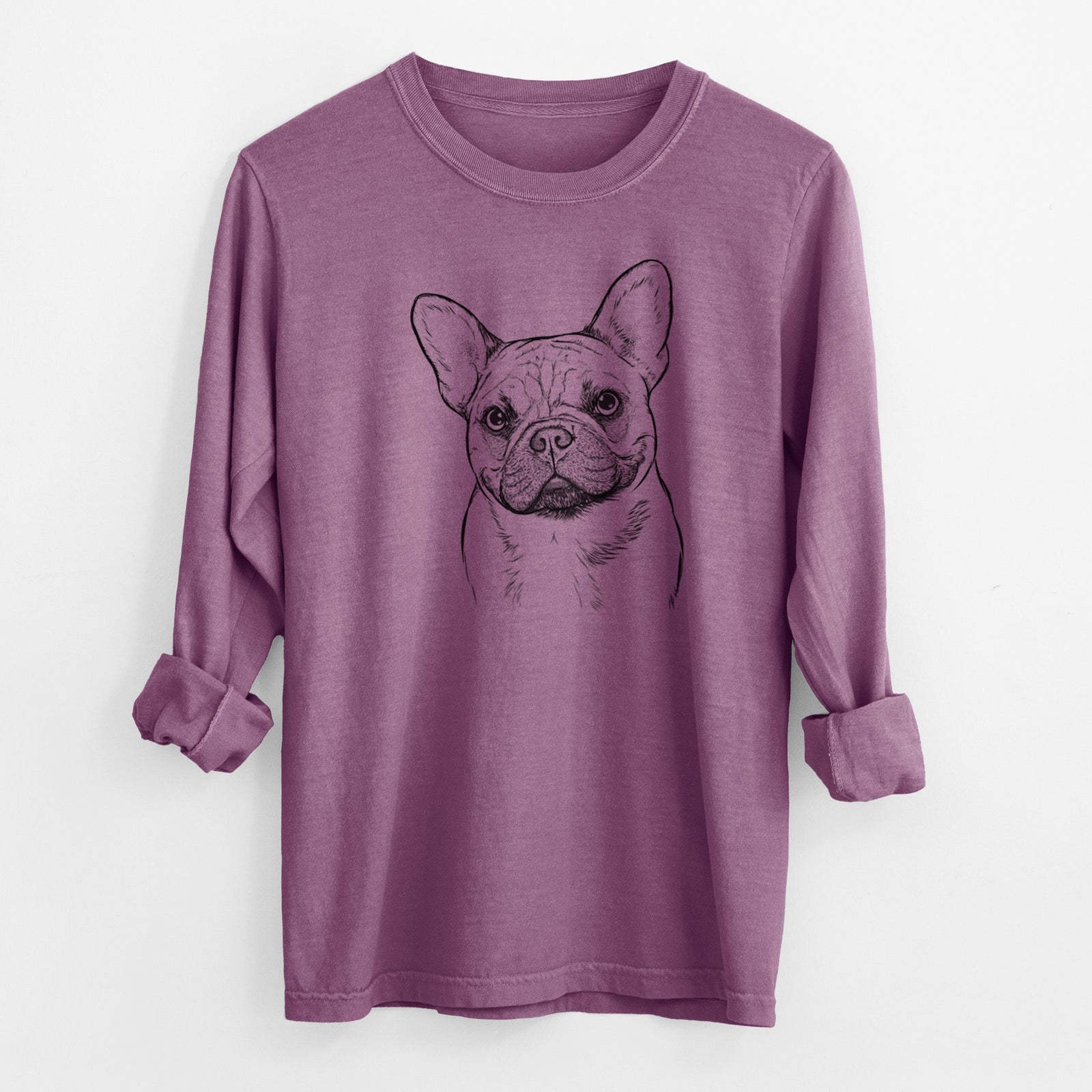 Bare Chew Chew the French Bulldog - Men's Heavyweight 100% Cotton Long Sleeve