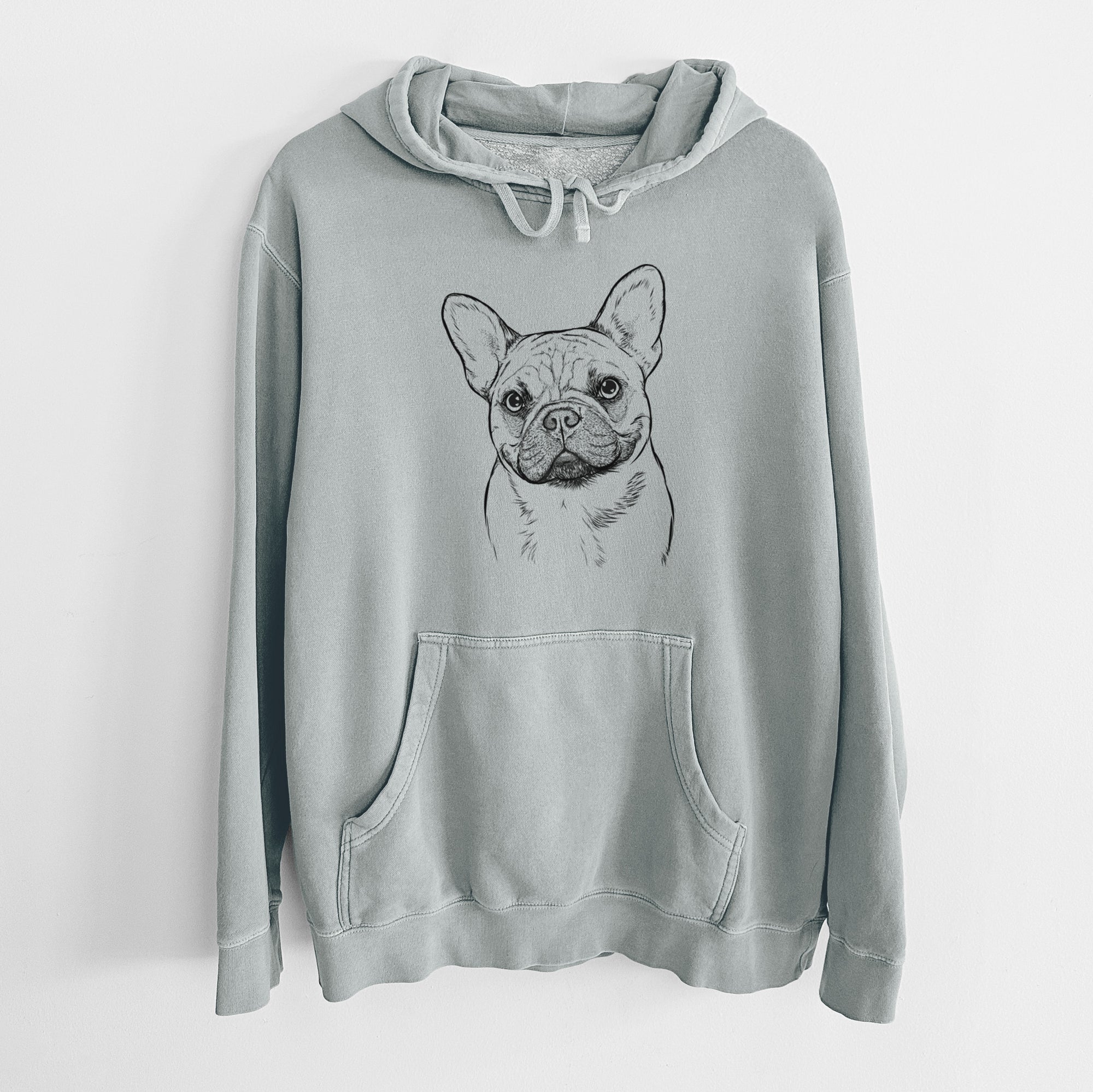 Bare Chew Chew the French Bulldog - Unisex Pigment Dyed Hoodie