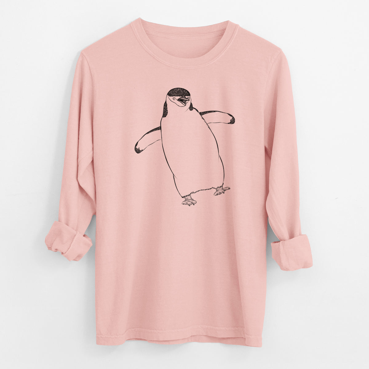 Bare Chive the Chinstrap Penguin - Men's Heavyweight 100% Cotton Long Sleeve