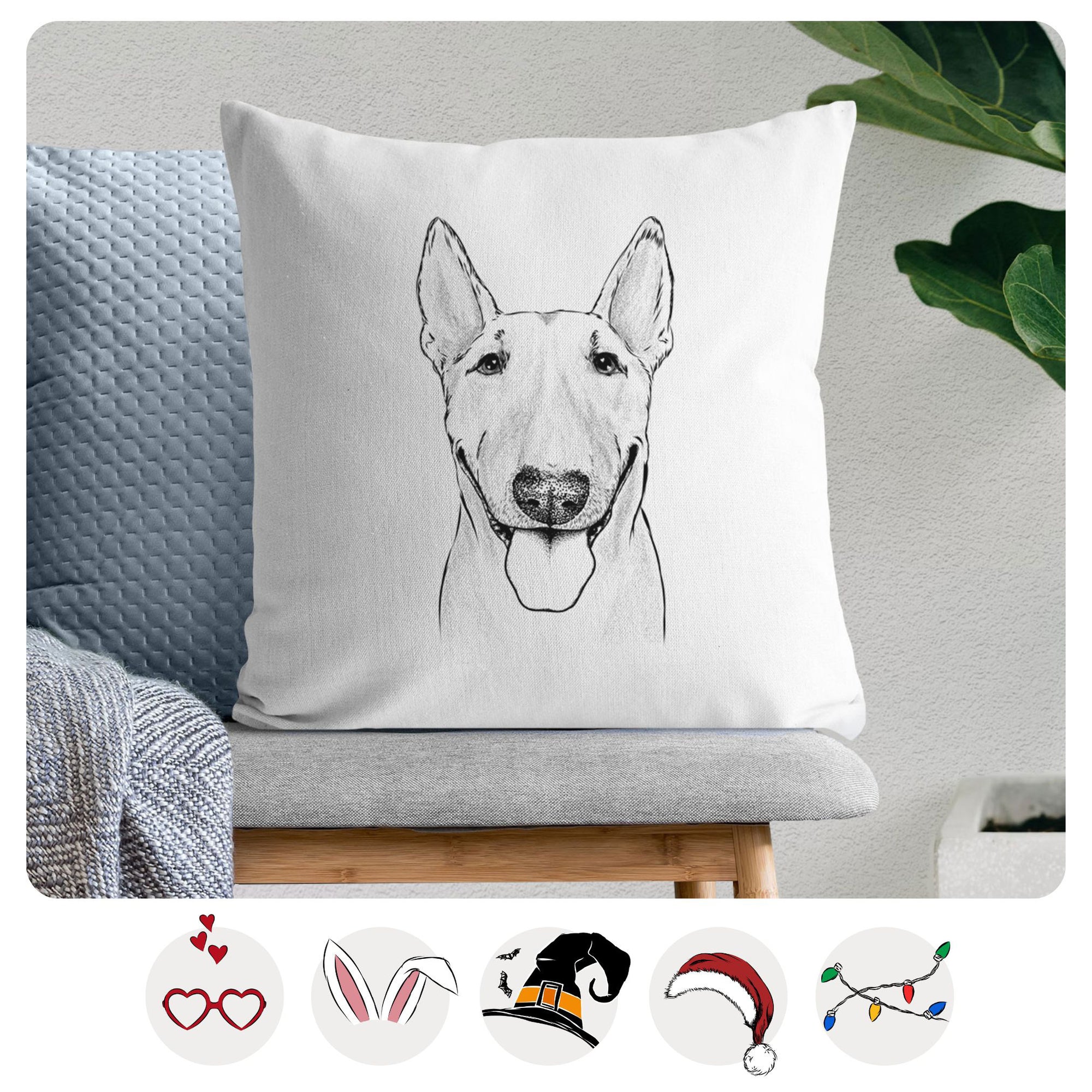 Chloe the Bull Terrier - Throw Pillow Cover