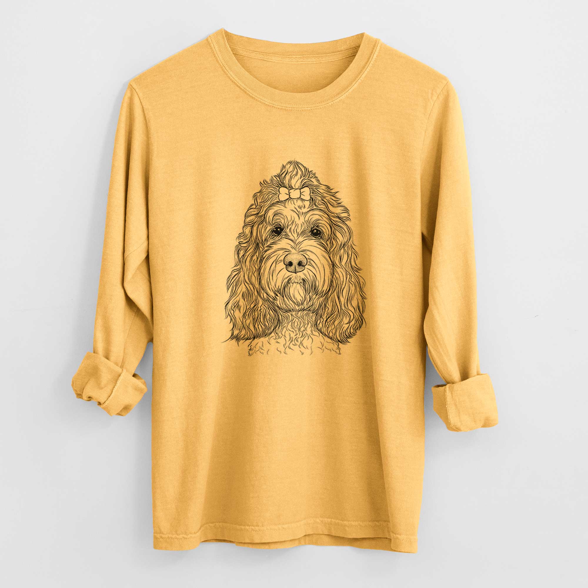 Bare Chloe the Cockapoo - Men's Heavyweight 100% Cotton Long Sleeve