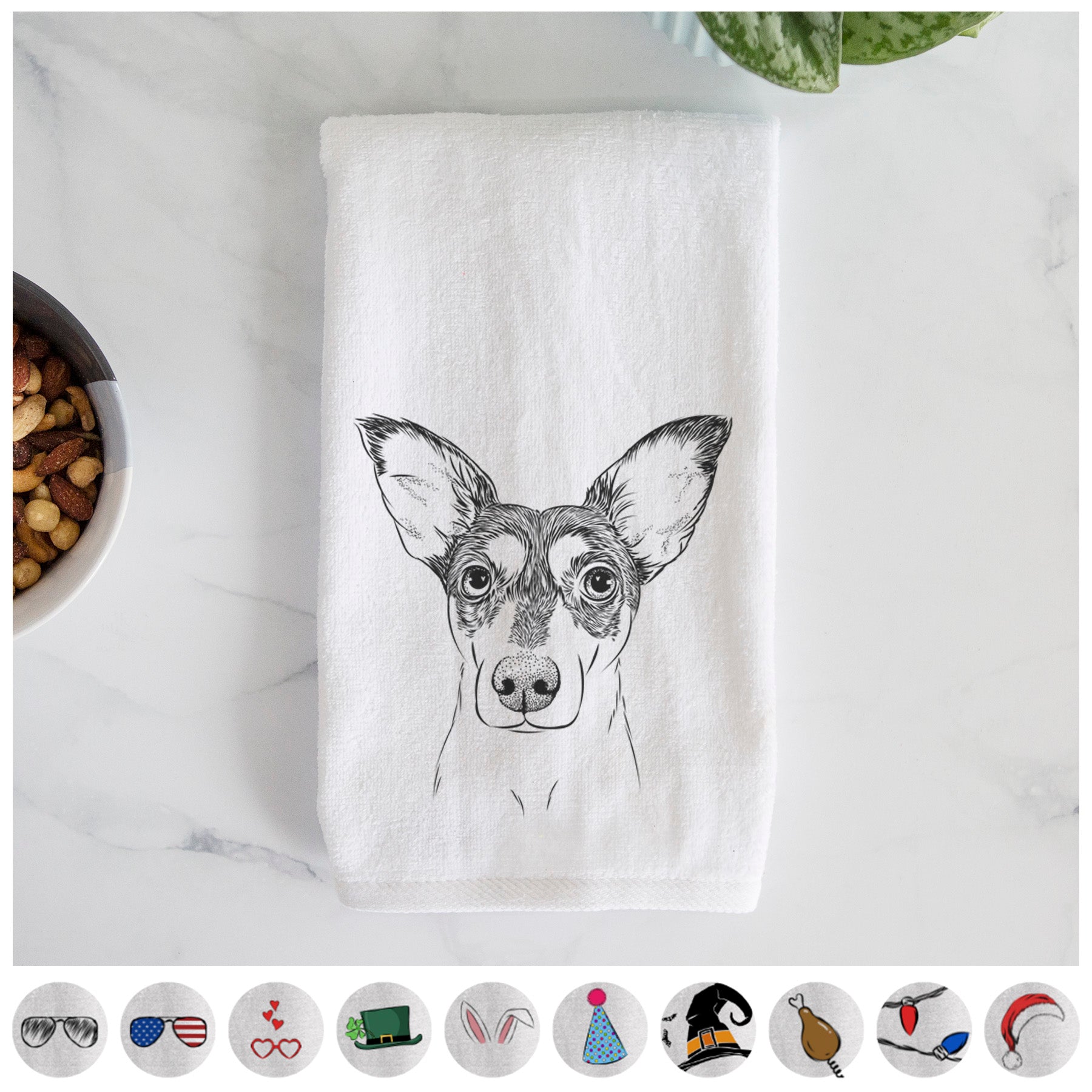 Chloe the Doxie Mix Premium Hand Towel