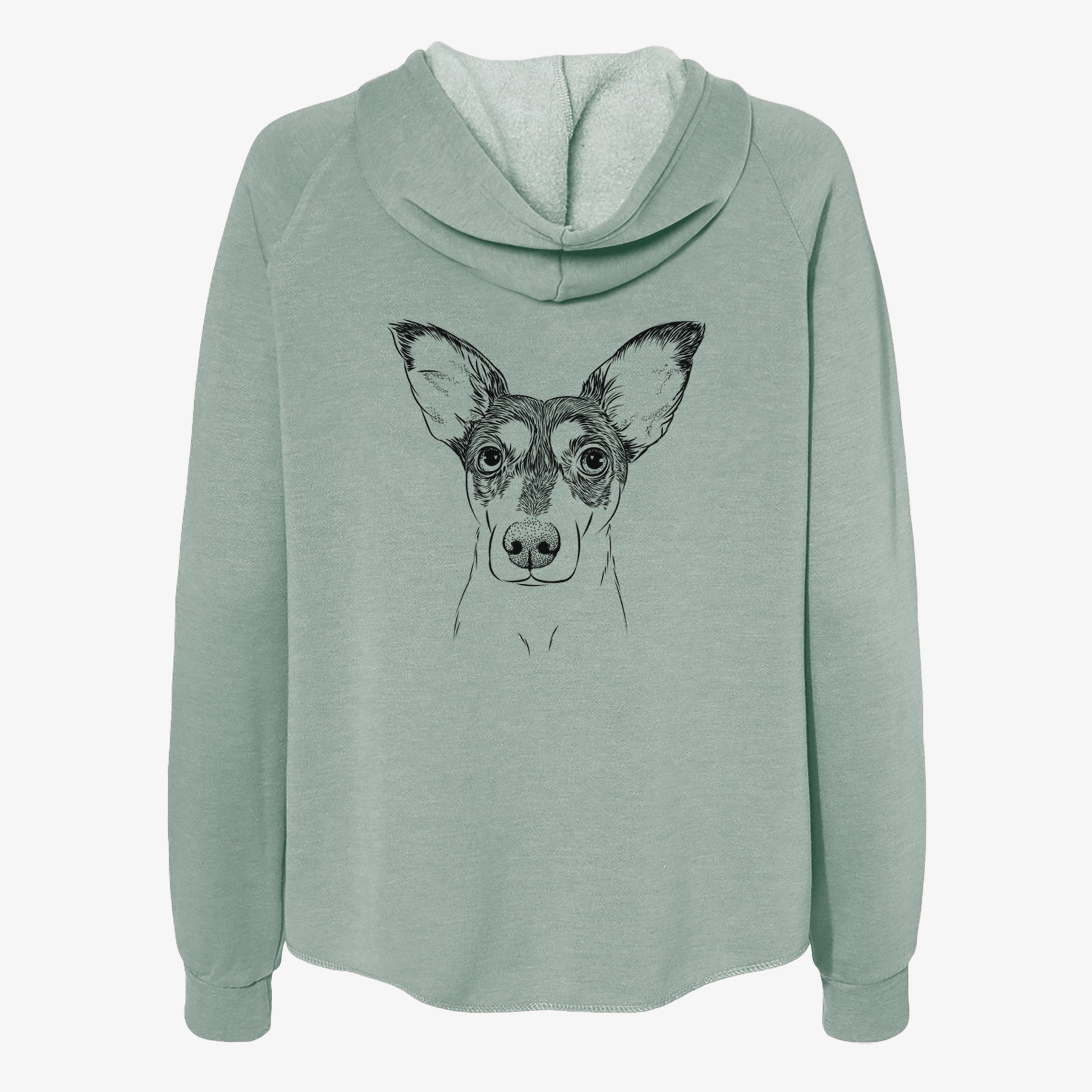 Chloe the Doxie Mix - Women's Cali Wave Zip-Up Sweatshirt