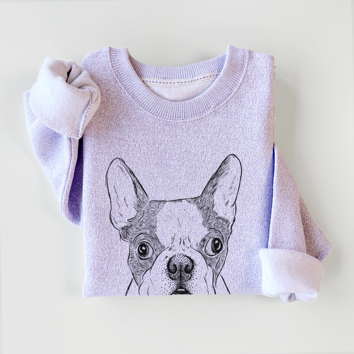Chocolate Chip the Boston Terrier - Knit Sweatshirt
