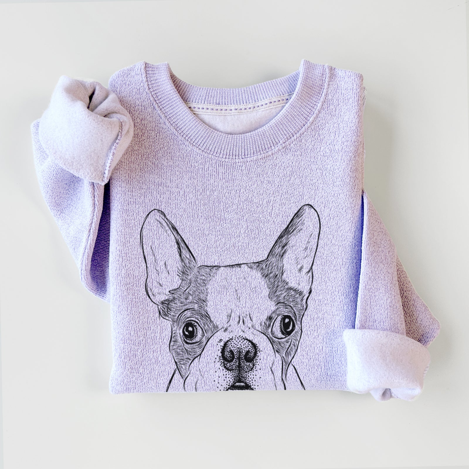 Chocolate Chip the Boston Terrier - Knit Sweatshirt