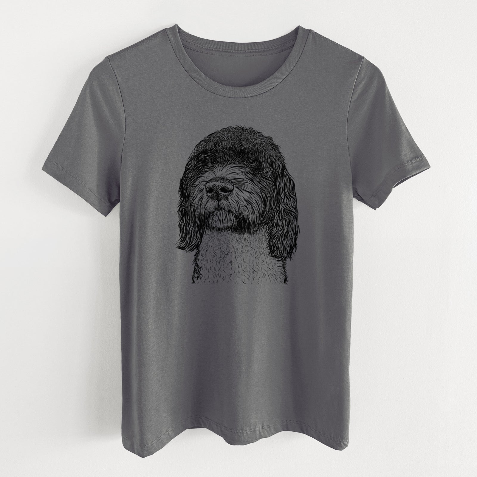 Bare Chris the Portuguese Water Dog - Women's Lightweight Relaxed Fit 100% Cotton Crewneck