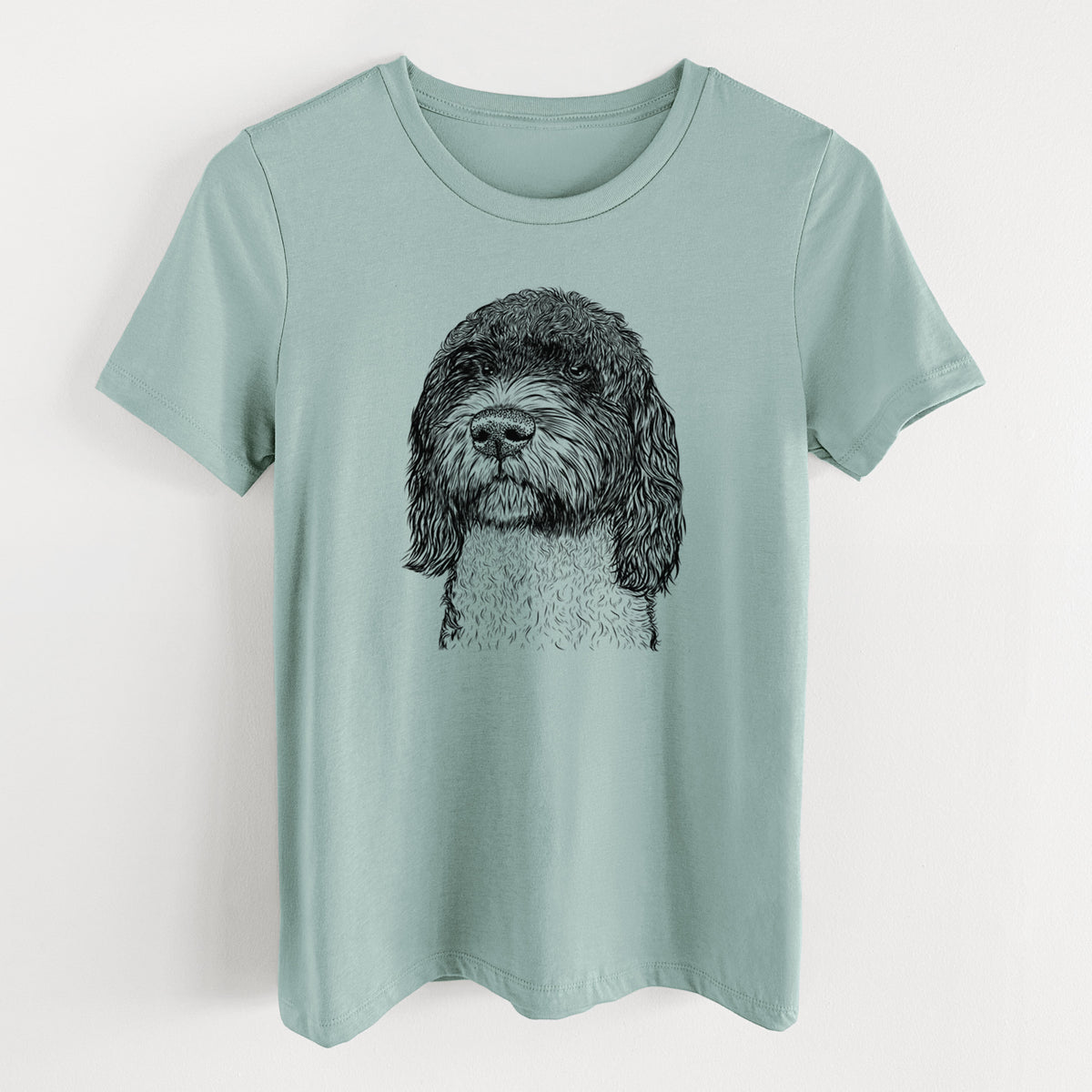 Bare Chris the Portuguese Water Dog - Women's Lightweight Relaxed Fit 100% Cotton Crewneck