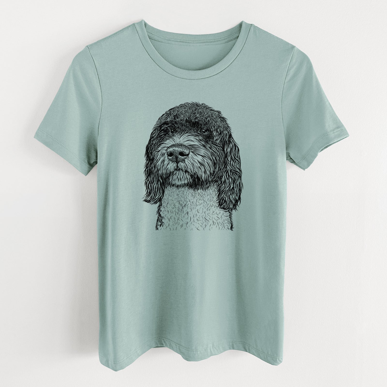 Bare Chris the Portuguese Water Dog - Women's Lightweight Relaxed Fit 100% Cotton Crewneck