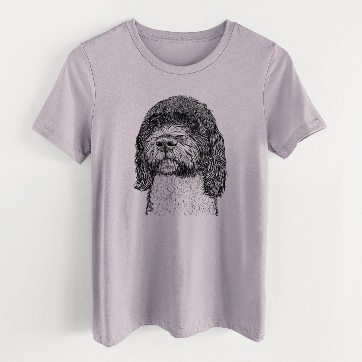 Bare Chris the Portuguese Water Dog - Women's Lightweight Relaxed Fit 100% Cotton Crewneck