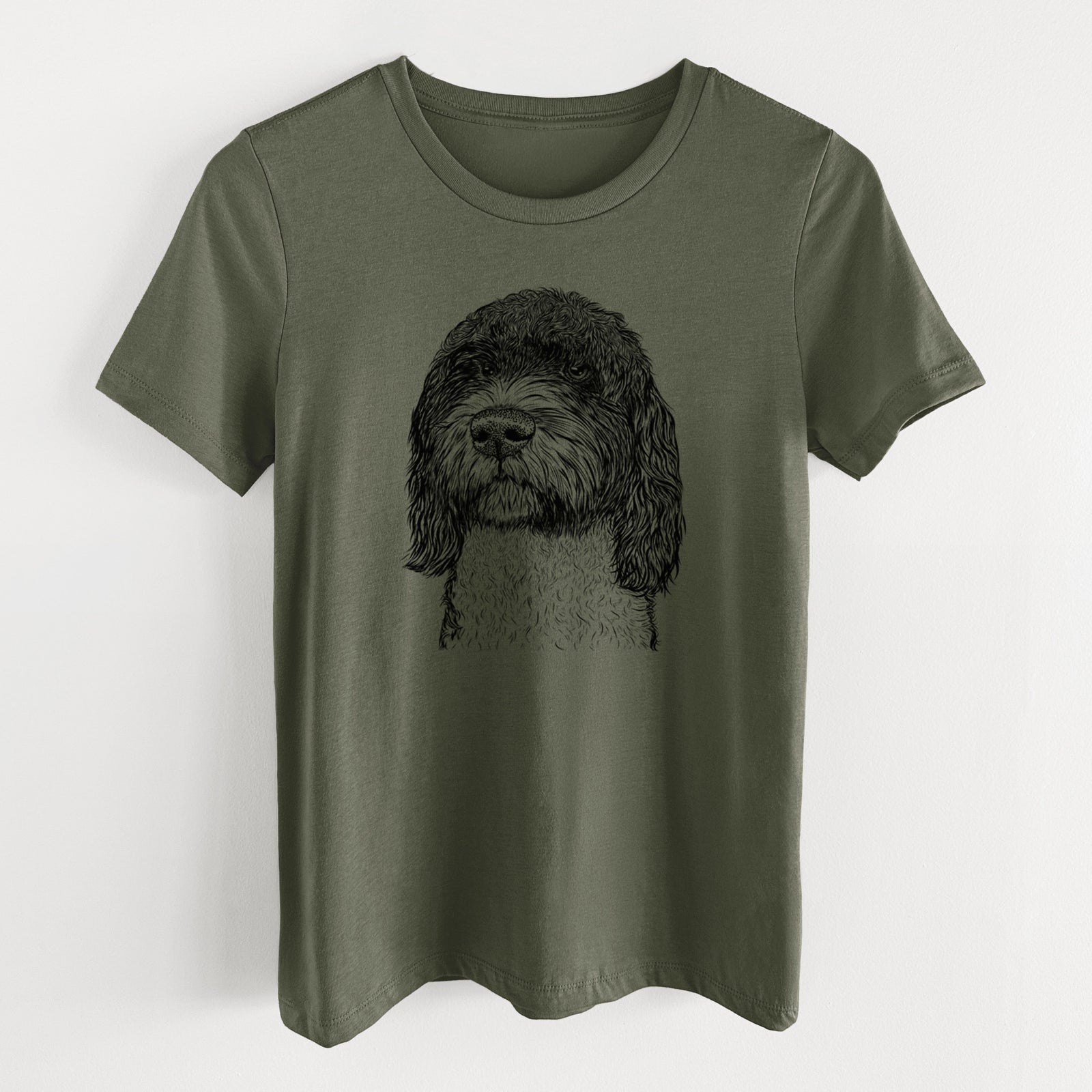 Bare Chris the Portuguese Water Dog - Women's Lightweight Relaxed Fit 100% Cotton Crewneck