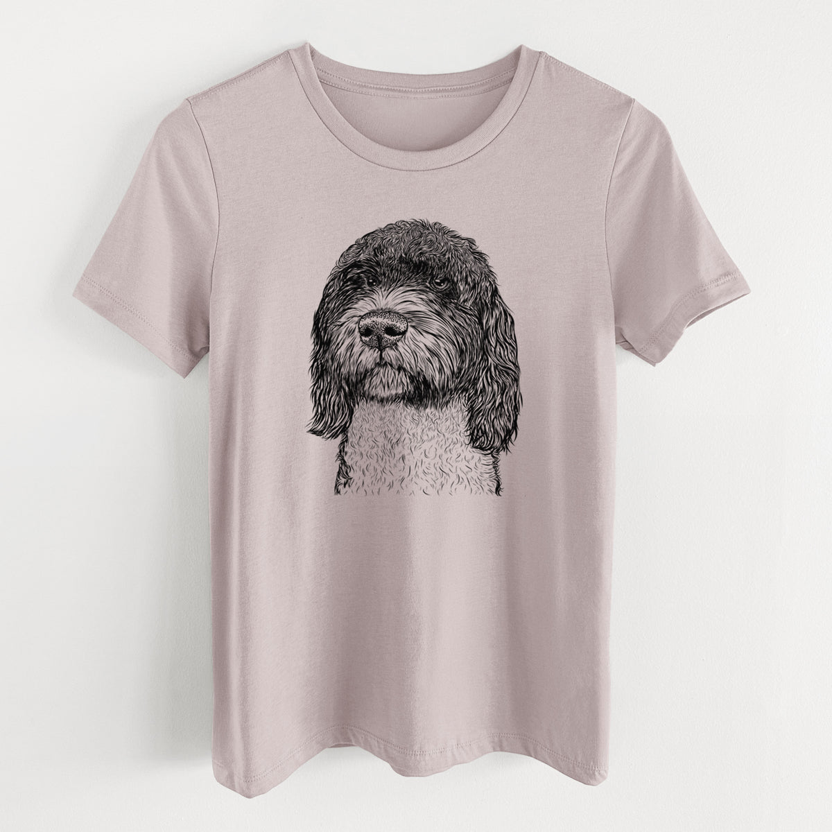 Bare Chris the Portuguese Water Dog - Women's Lightweight Relaxed Fit 100% Cotton Crewneck