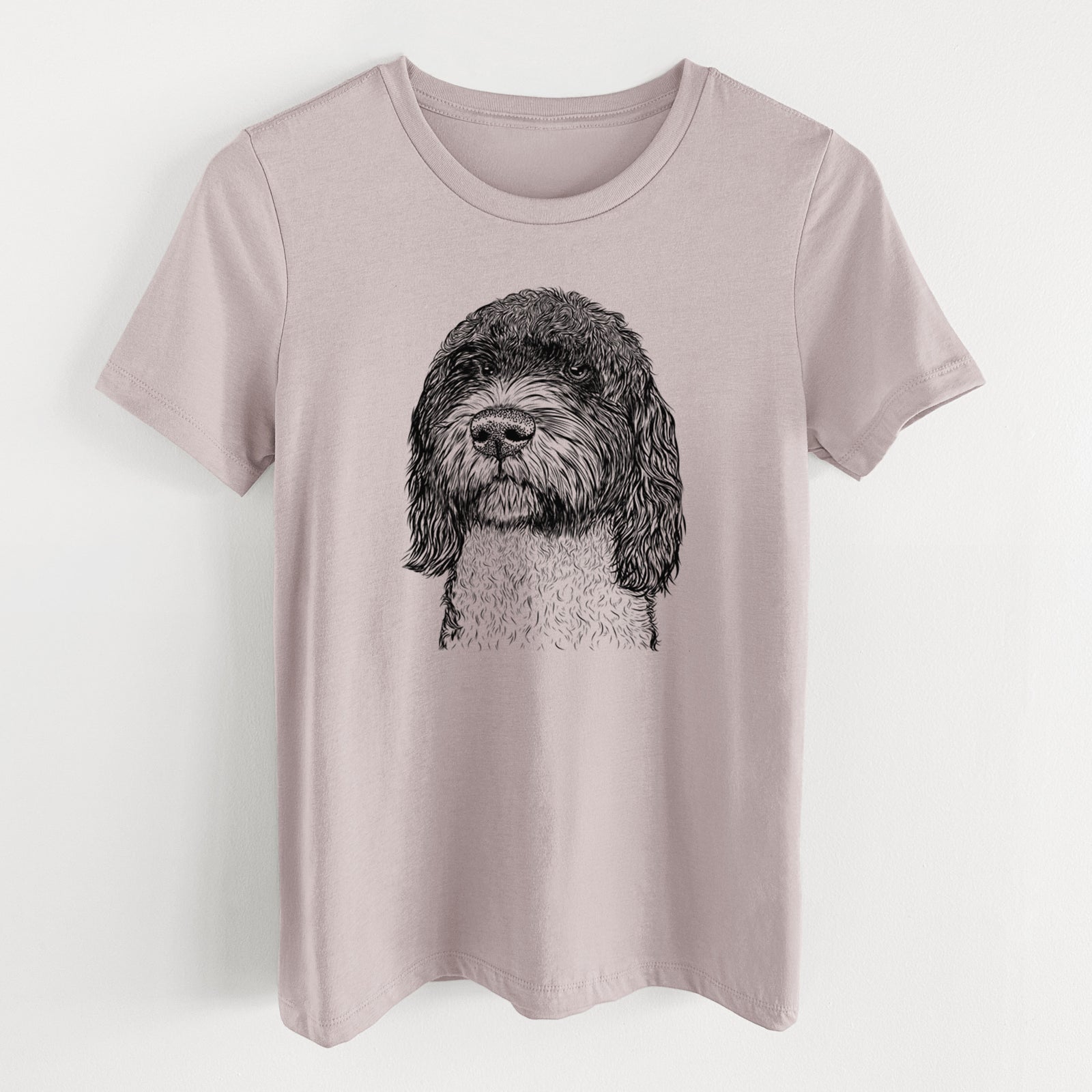 Bare Chris the Portuguese Water Dog - Women's Lightweight Relaxed Fit 100% Cotton Crewneck