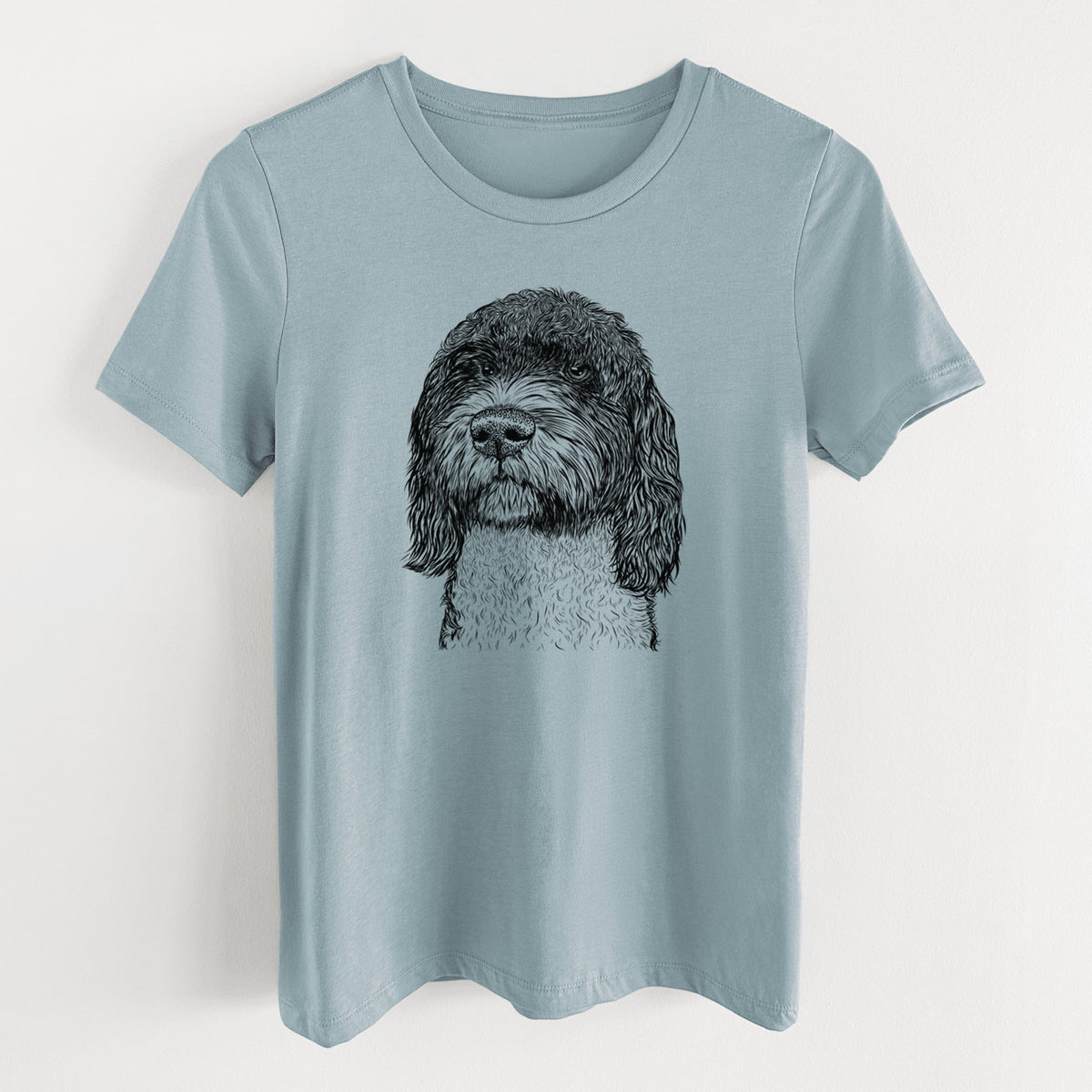 Bare Chris the Portuguese Water Dog - Women's Lightweight Relaxed Fit 100% Cotton Crewneck